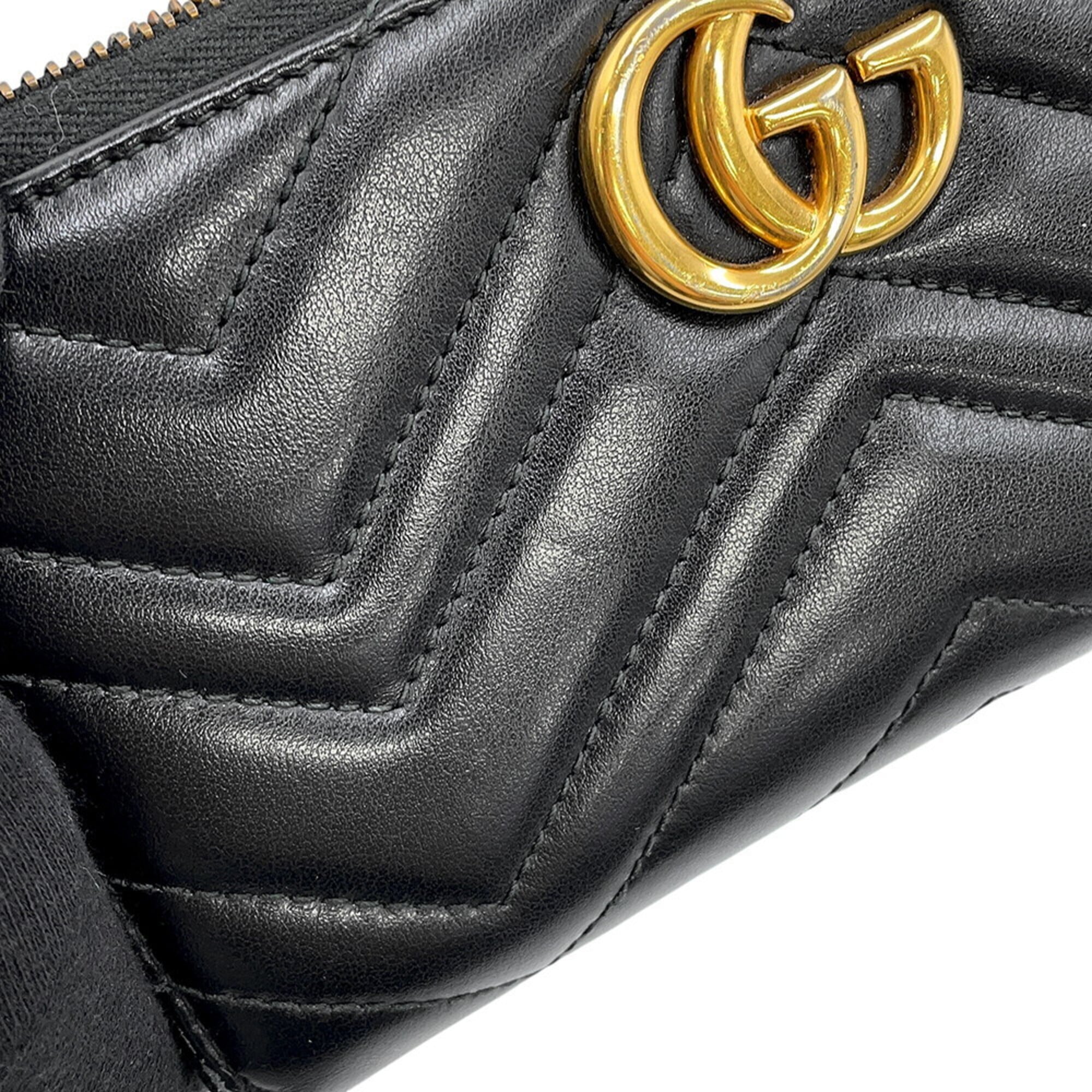 Gucci Black Leather Long Wallet (Bi-Fold) (Pre-Owned)