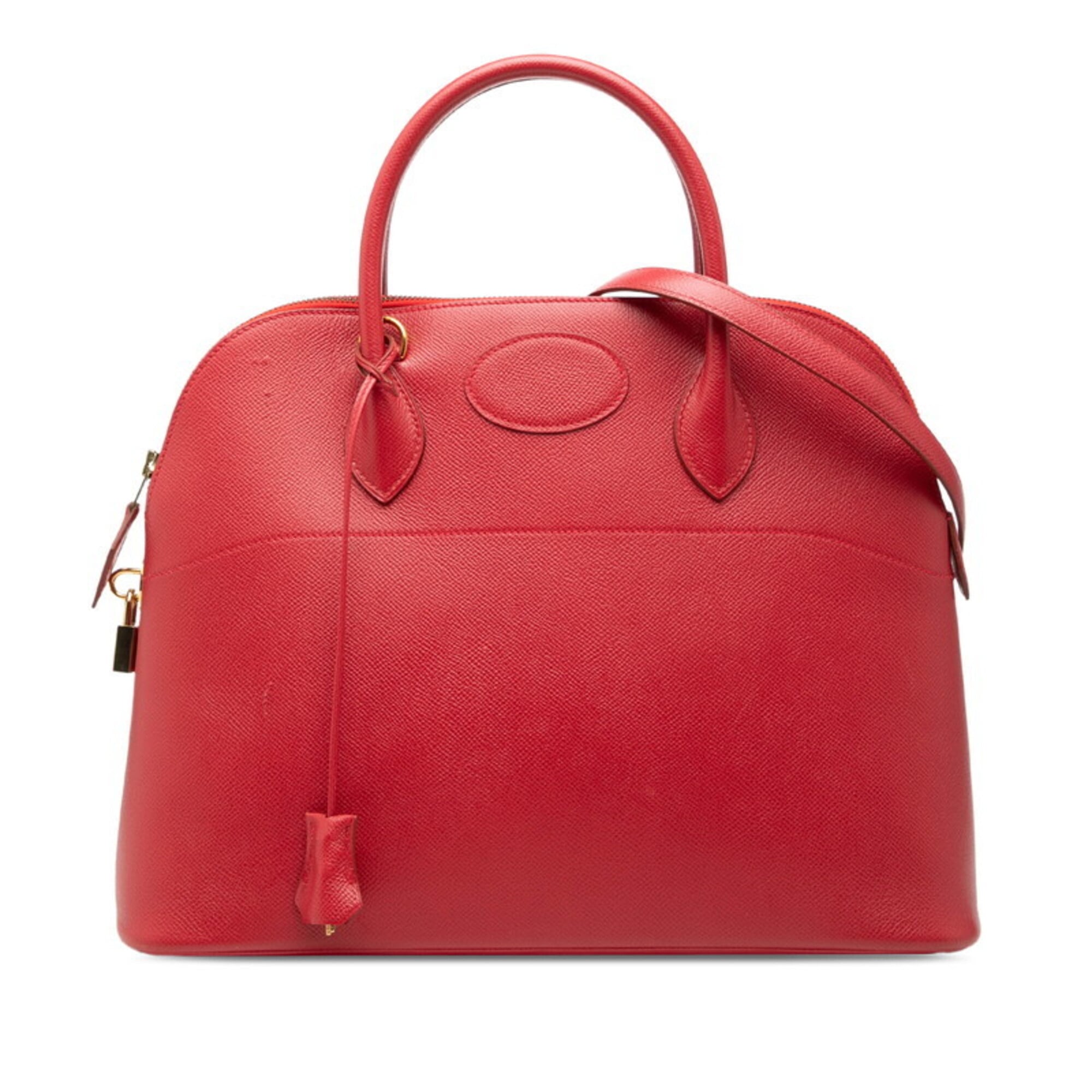 Hermes Red Color Courchevel Leather Handbag Shoulder Bag (Pre-Owned)