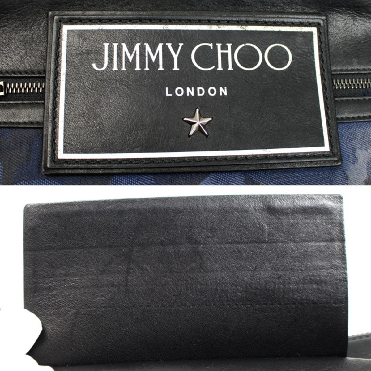Jimmy Choo Navy Denim Leather Shoulder Bag (Pre-Owned)