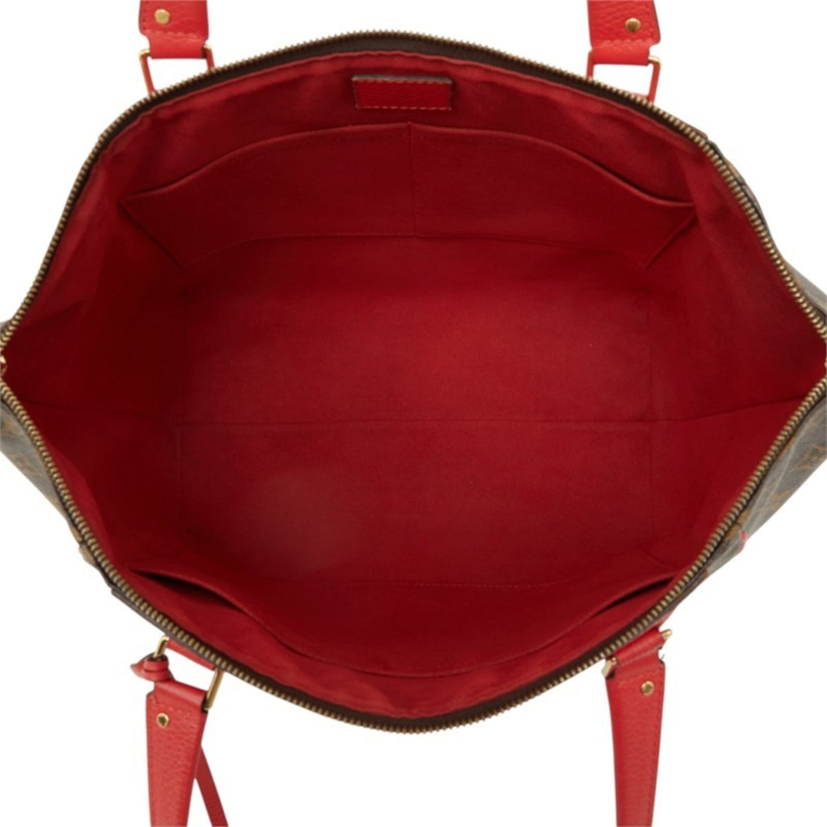 Louis Vuitton Brown Cerise Red Color Pvc Leather Shoulder Bag Tote Bag (Pre-Owned)
