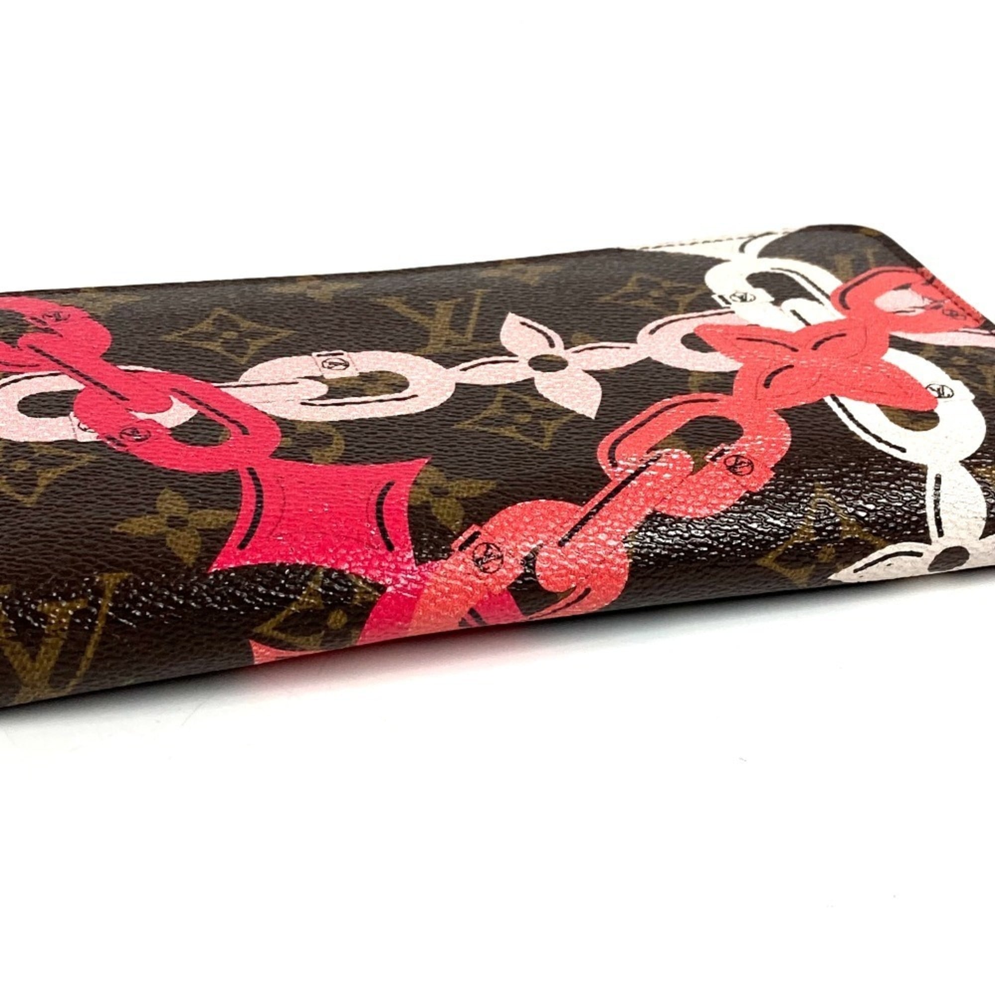 Louis Vuitton Monogram Bay Brown Pink Monogram Long Wallet (Bi-Fold) (Pre-Owned)