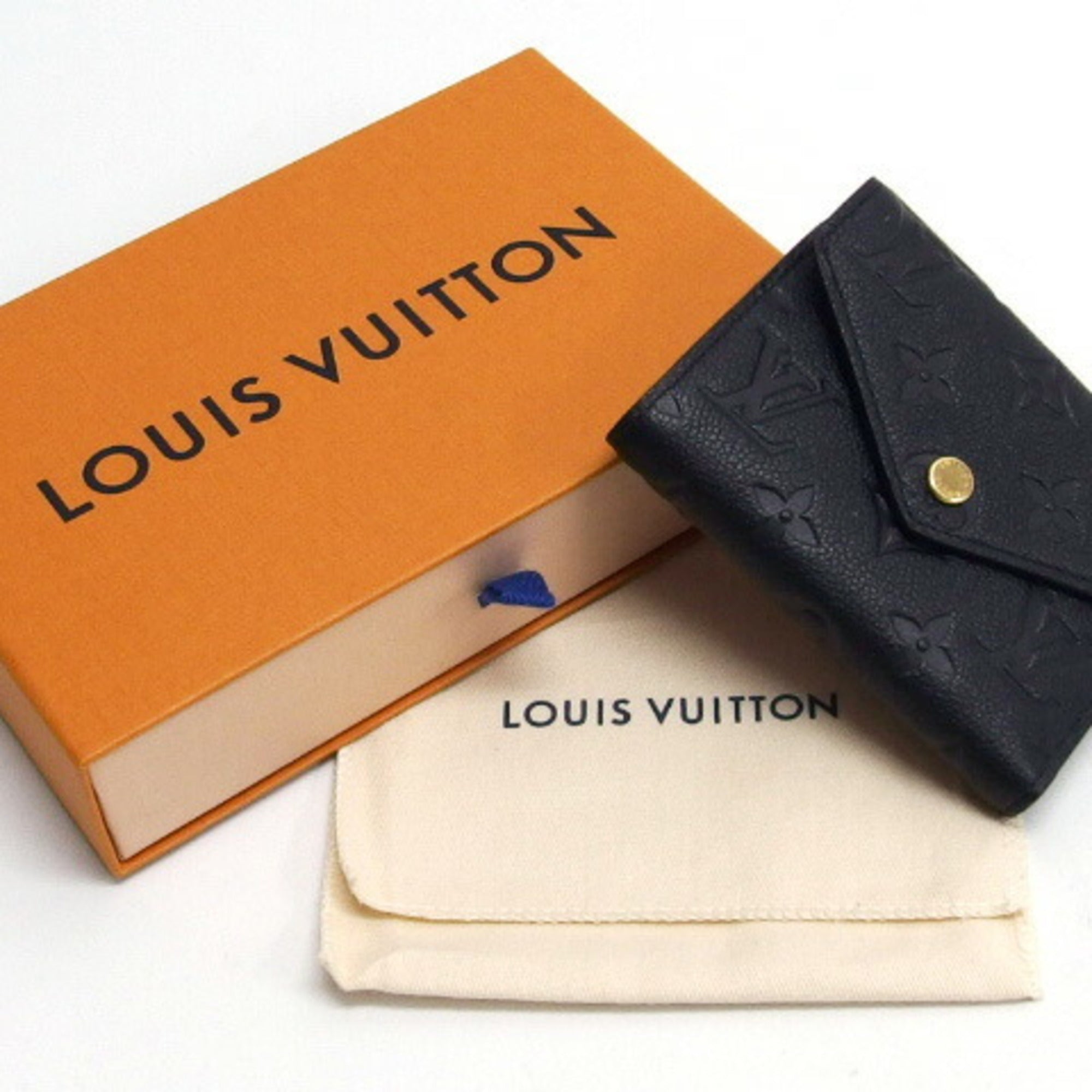 Louis Vuitton Black Noir Monogram Empreinte Leather Wallet (Tri-Fold) (Pre-Owned)