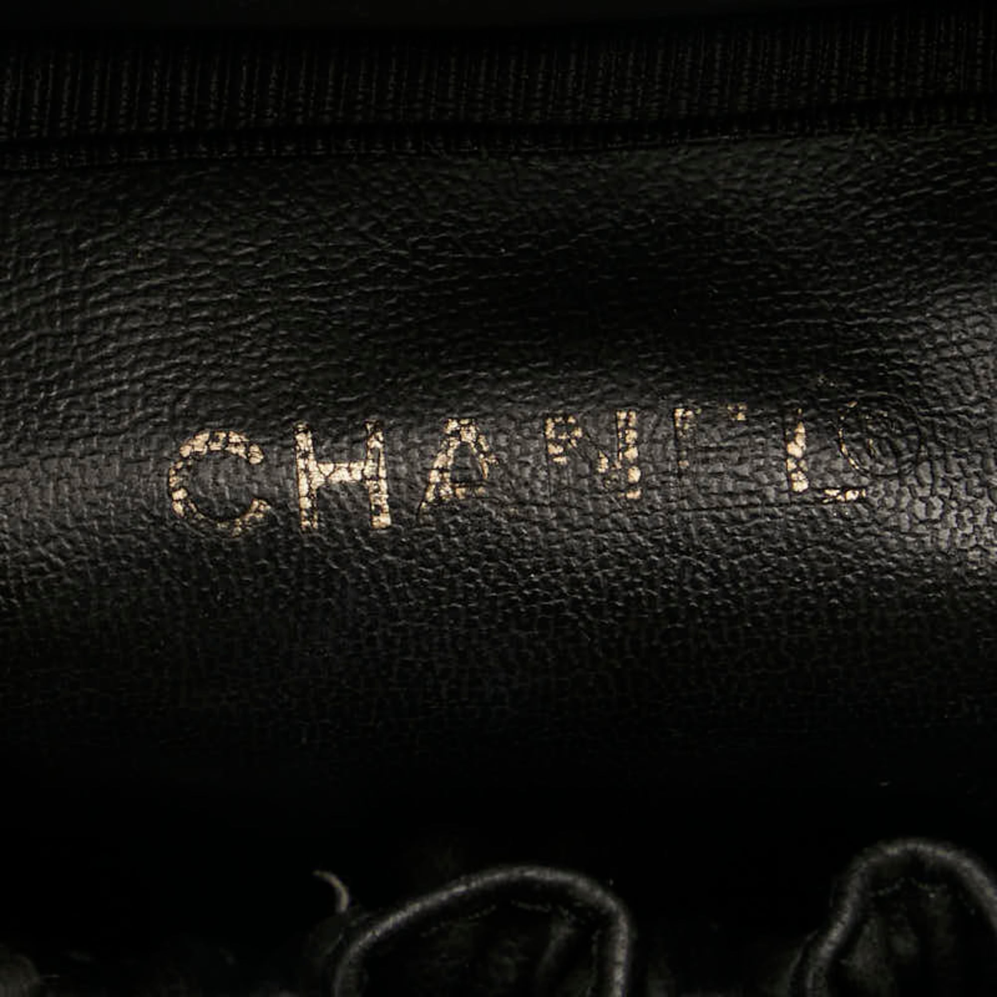 Chanel Caviar Skin Black Gold Caviar Leather Handbag Vanity Bag (Pre-Owned)