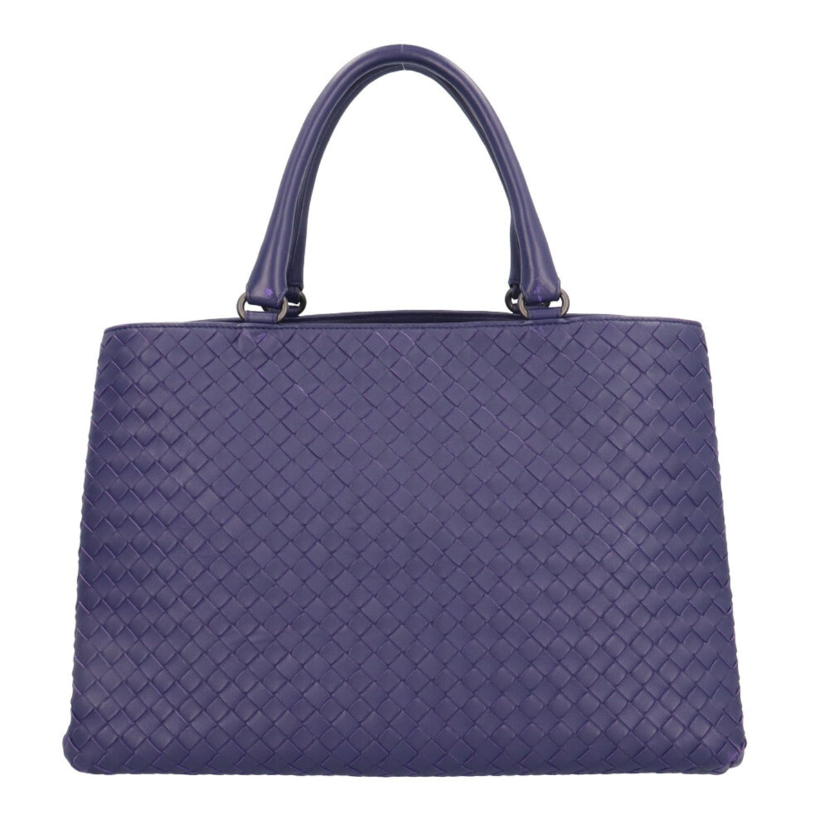 Bottega Veneta Purple Leather Handbag Tote Bag (Pre-Owned)