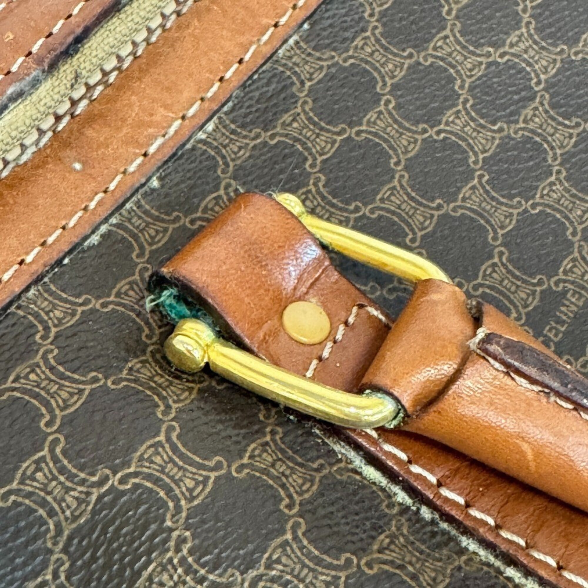 Celine Macadam Brown Pvc Boston Bag (Pre-Owned)
