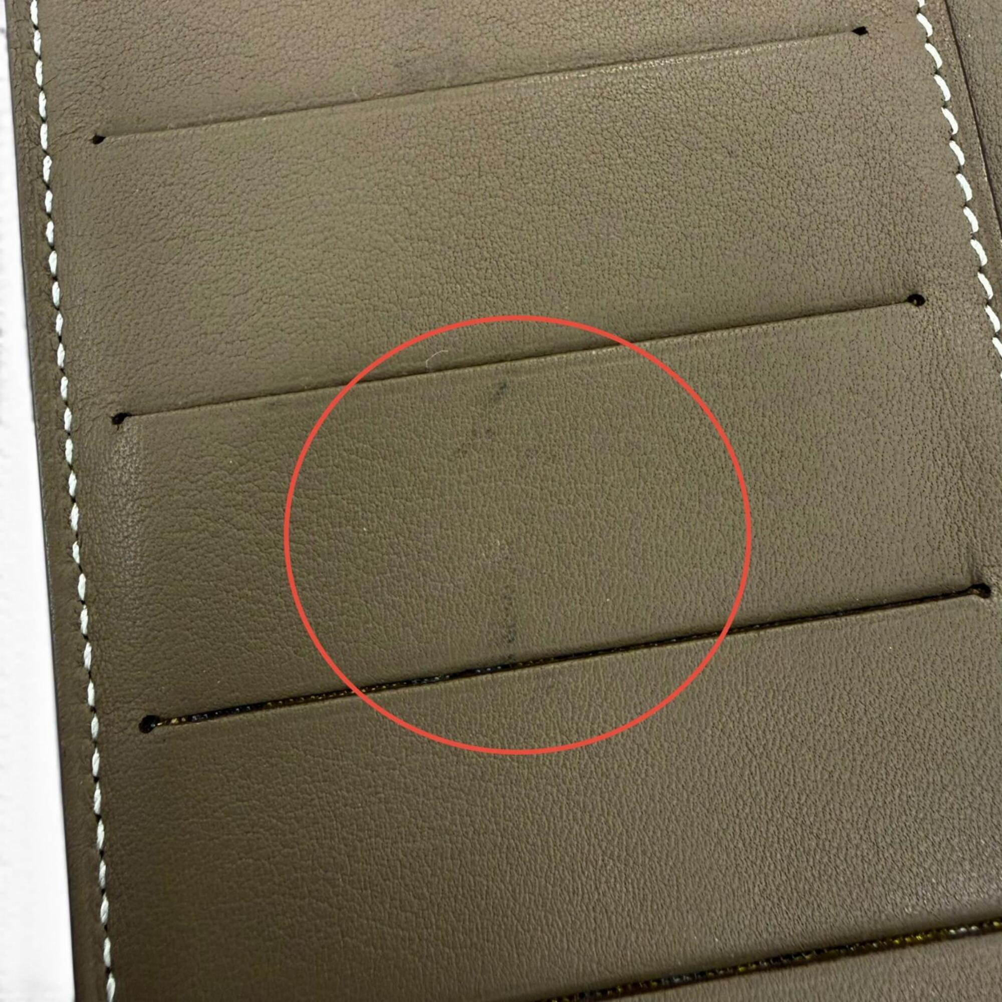 Hermes Etoupe Gray Leather Long Wallet (Bi-Fold) (Pre-Owned)