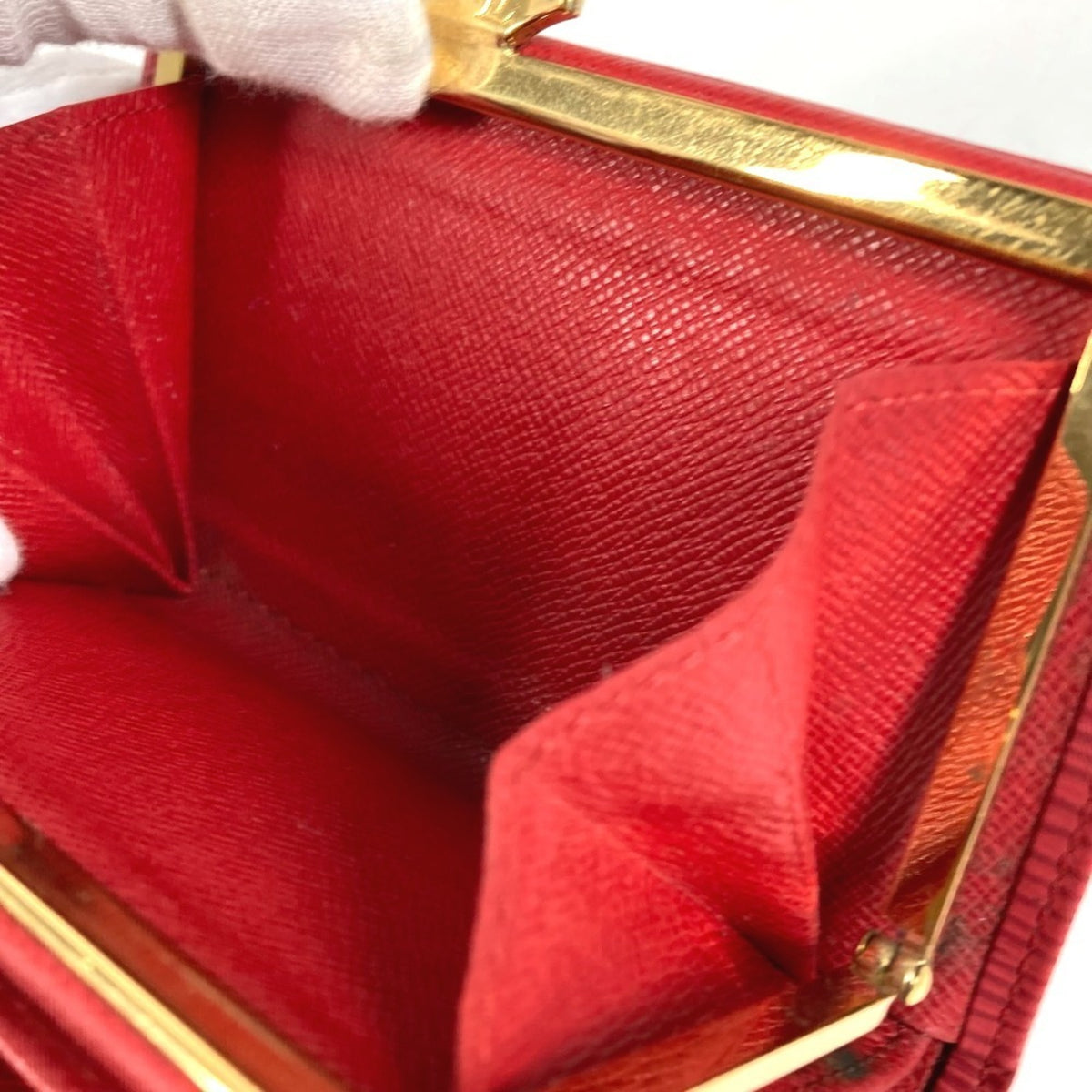 Louis Vuitton Epi Red Color Rouge Epi Leather Wallet (Bi-Fold) (Pre-Owned)