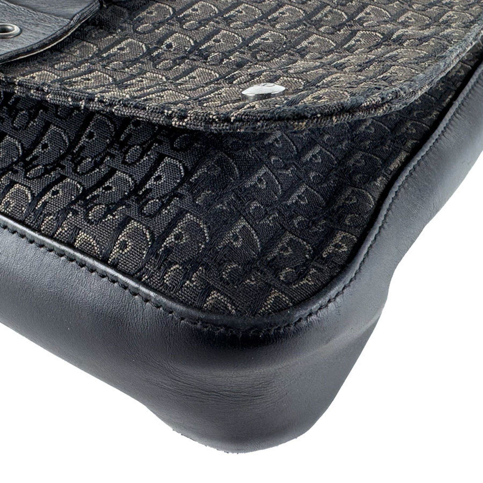 Christian Dior Black Canvas Leather Shoulder Bag (Pre-Owned)