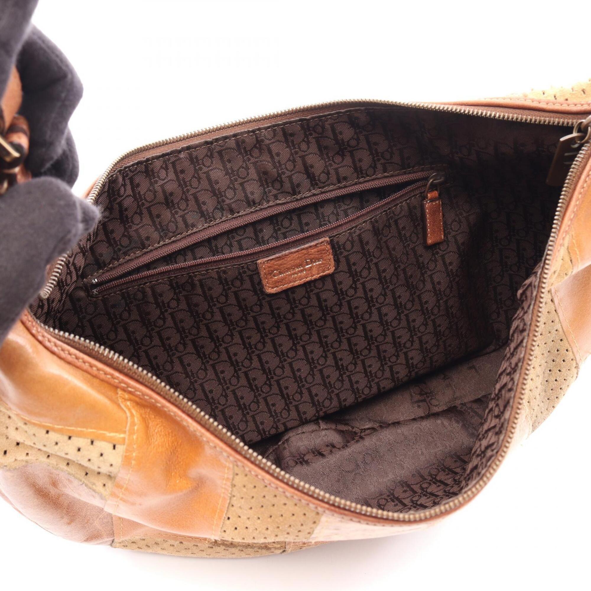 Christian Dior Brown Multi-Color Leather Suede Shoulder Bag (Pre-Owned)