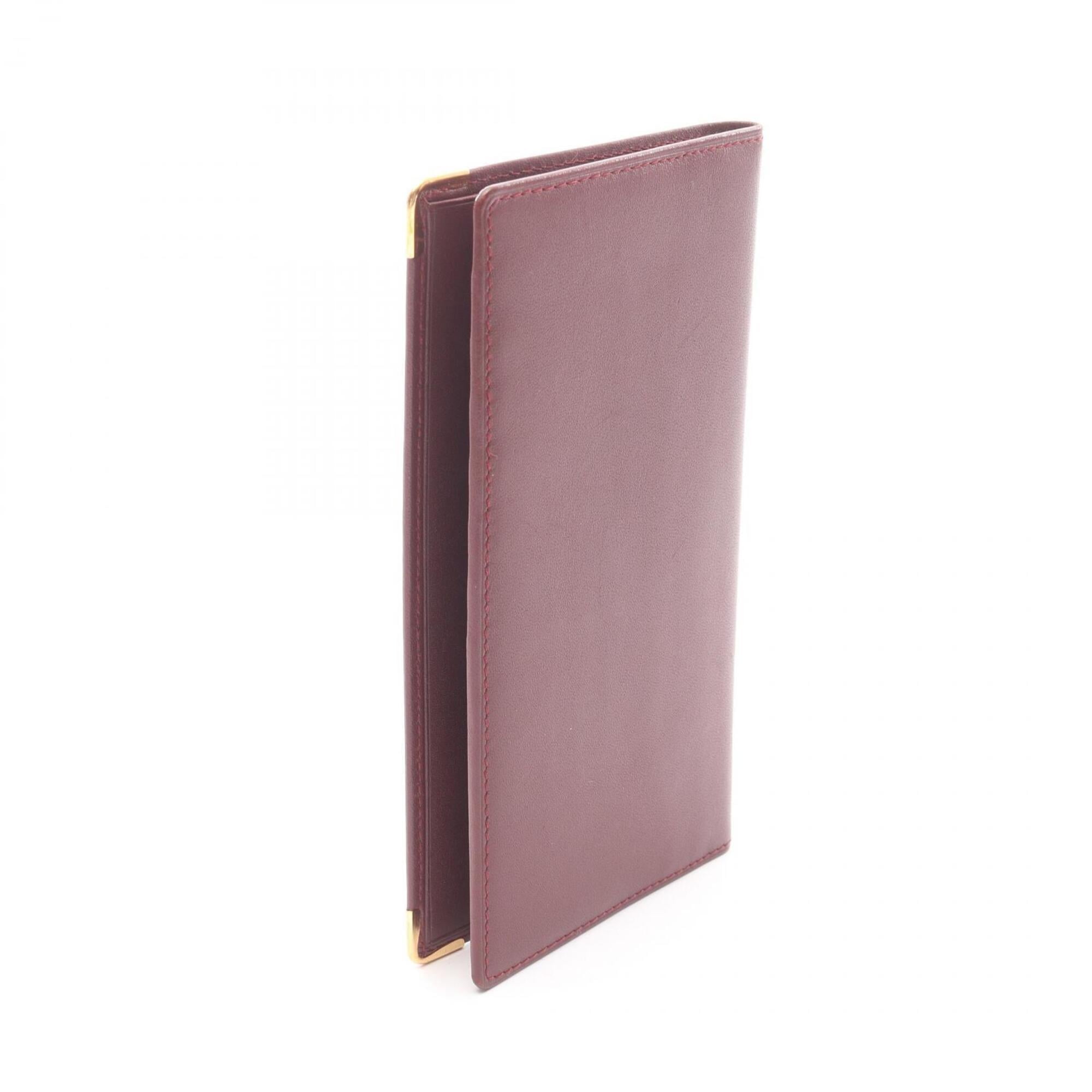 Cartier Bordeaux Leather Long Wallet (Bi-Fold) (Pre-Owned)