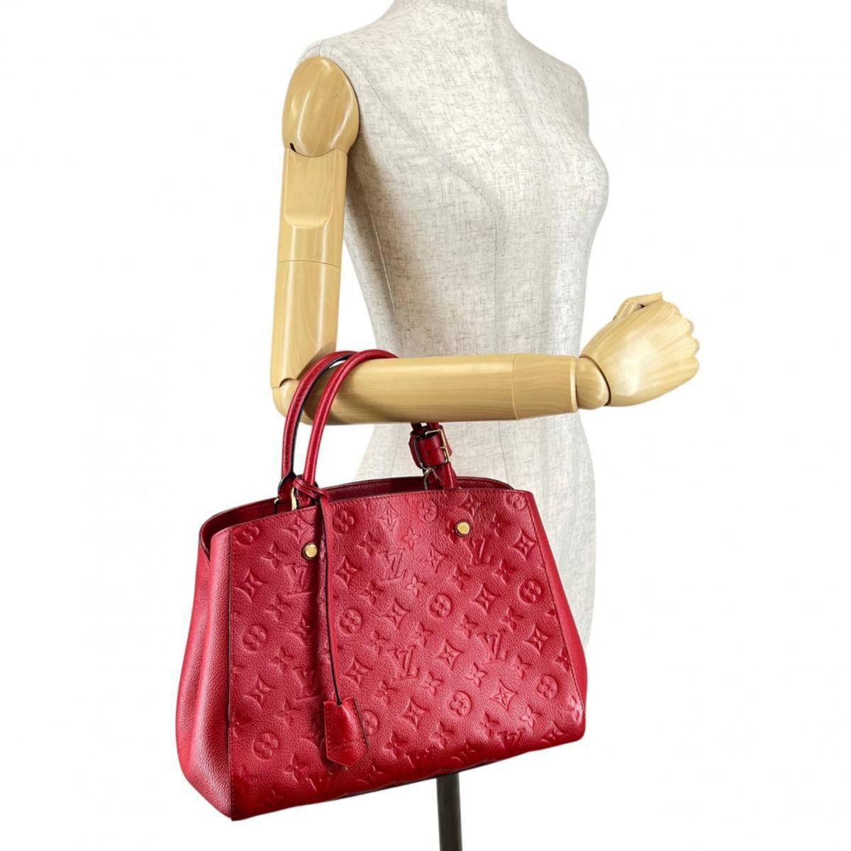 Louis Vuitton Red Color Monogram Empreinte Handbag (Pre-Owned)
