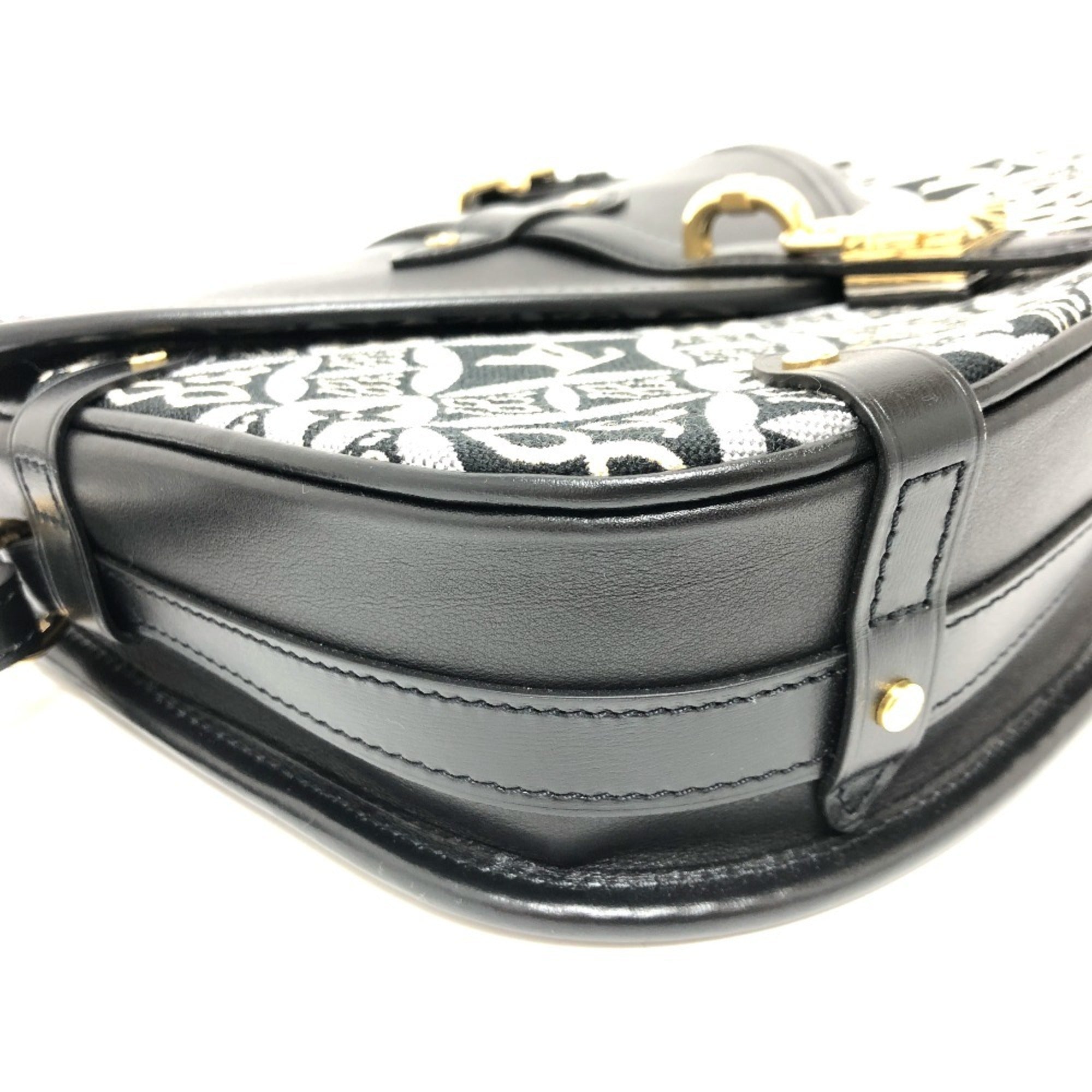 Louis Vuitton Black Navy Canvas Leather Shoulder Bag (Pre-Owned)