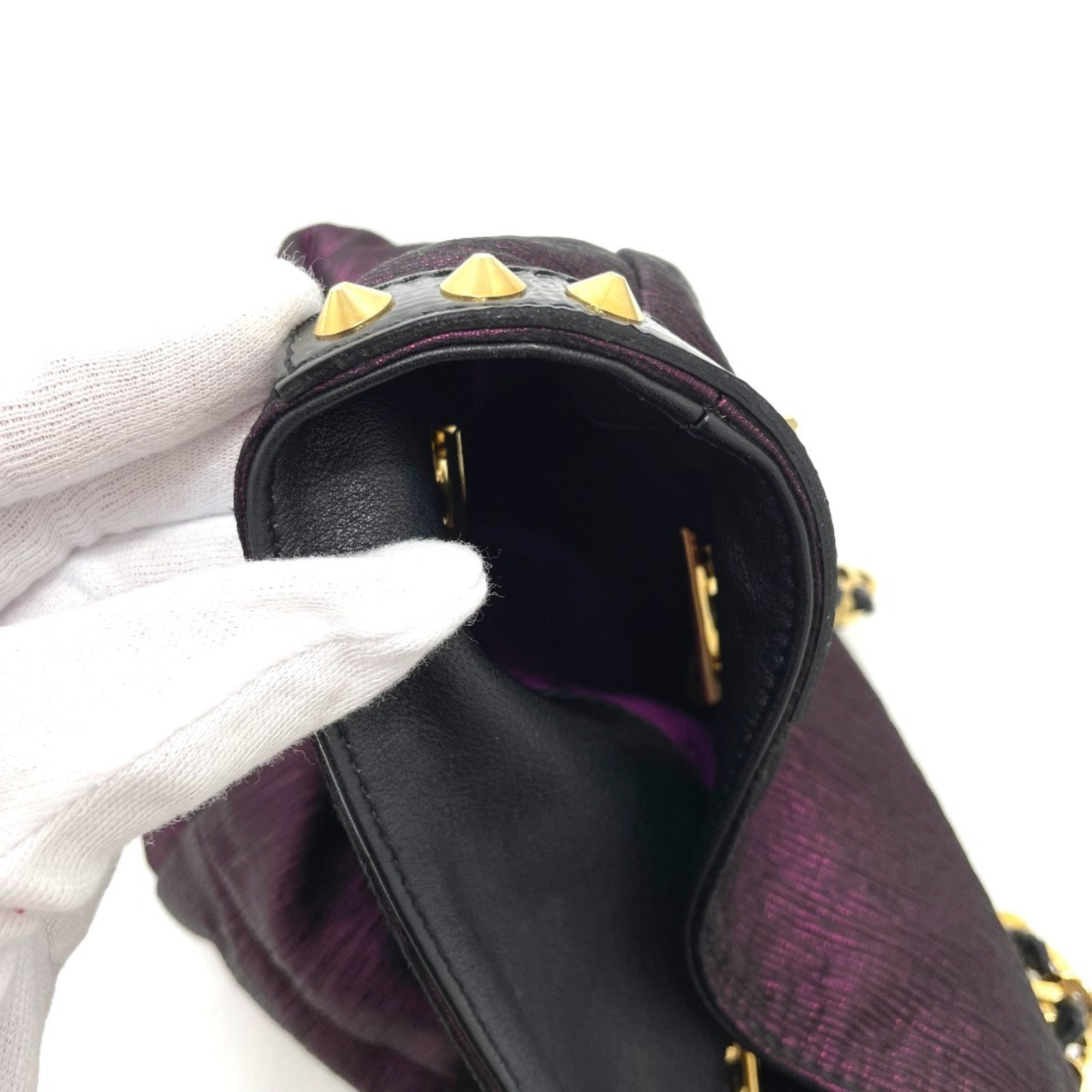 Louis Vuitton Black Purple Canvas Leather Handbag Tote Bag (Pre-Owned)