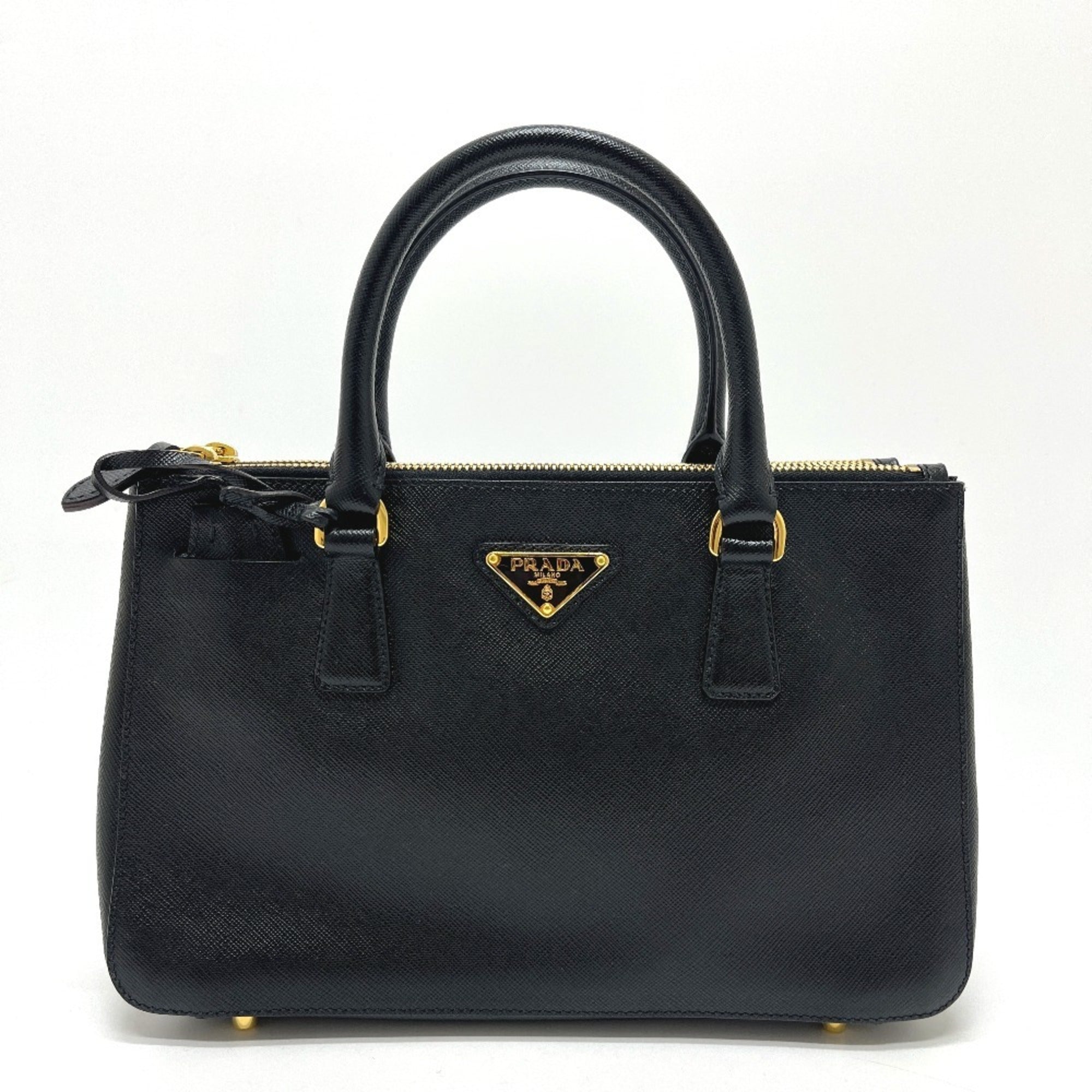 Prada Saffiano Black Leather Handbag (Pre-Owned)