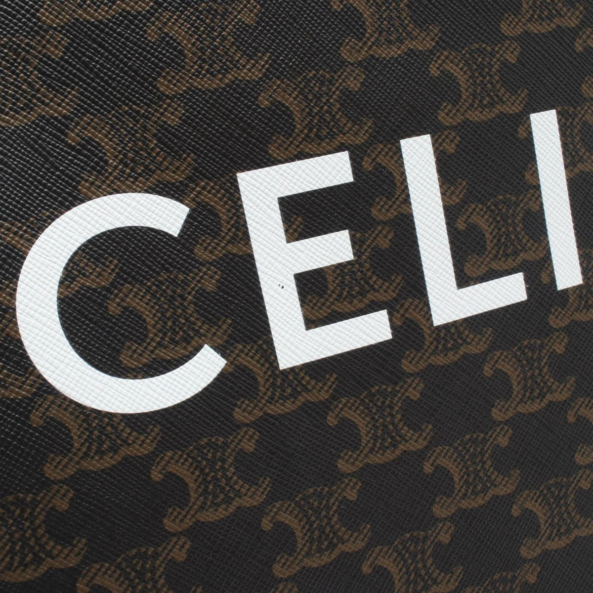 Celine Black Brown Coated Canvas Leather Handbag Tote Bag (Pre-Owned)