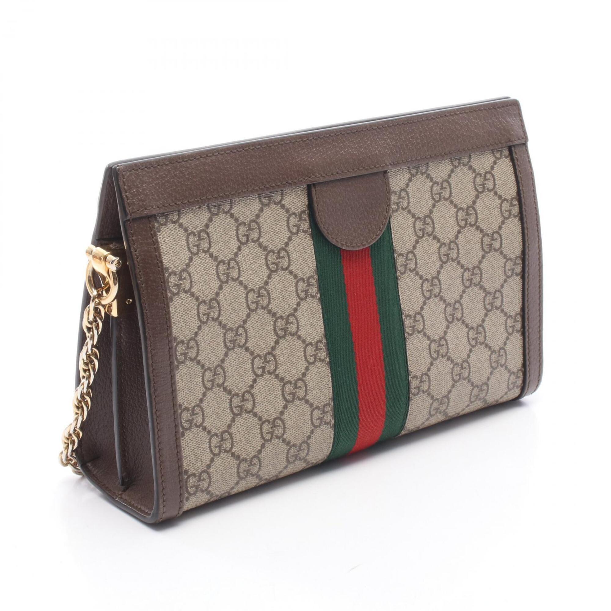 Gucci Beige Brown Multi-Color Pvc Leather Handbag Shoulder Bag (Pre-Owned)