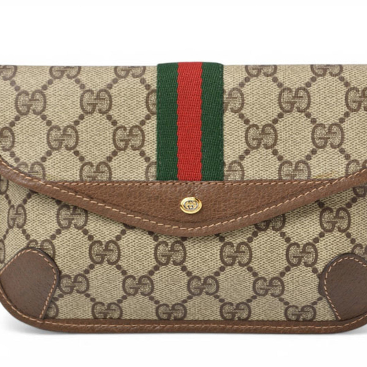 Gucci Gg Plus Beige Brown Gg Plus Pouch (Pre-Owned)