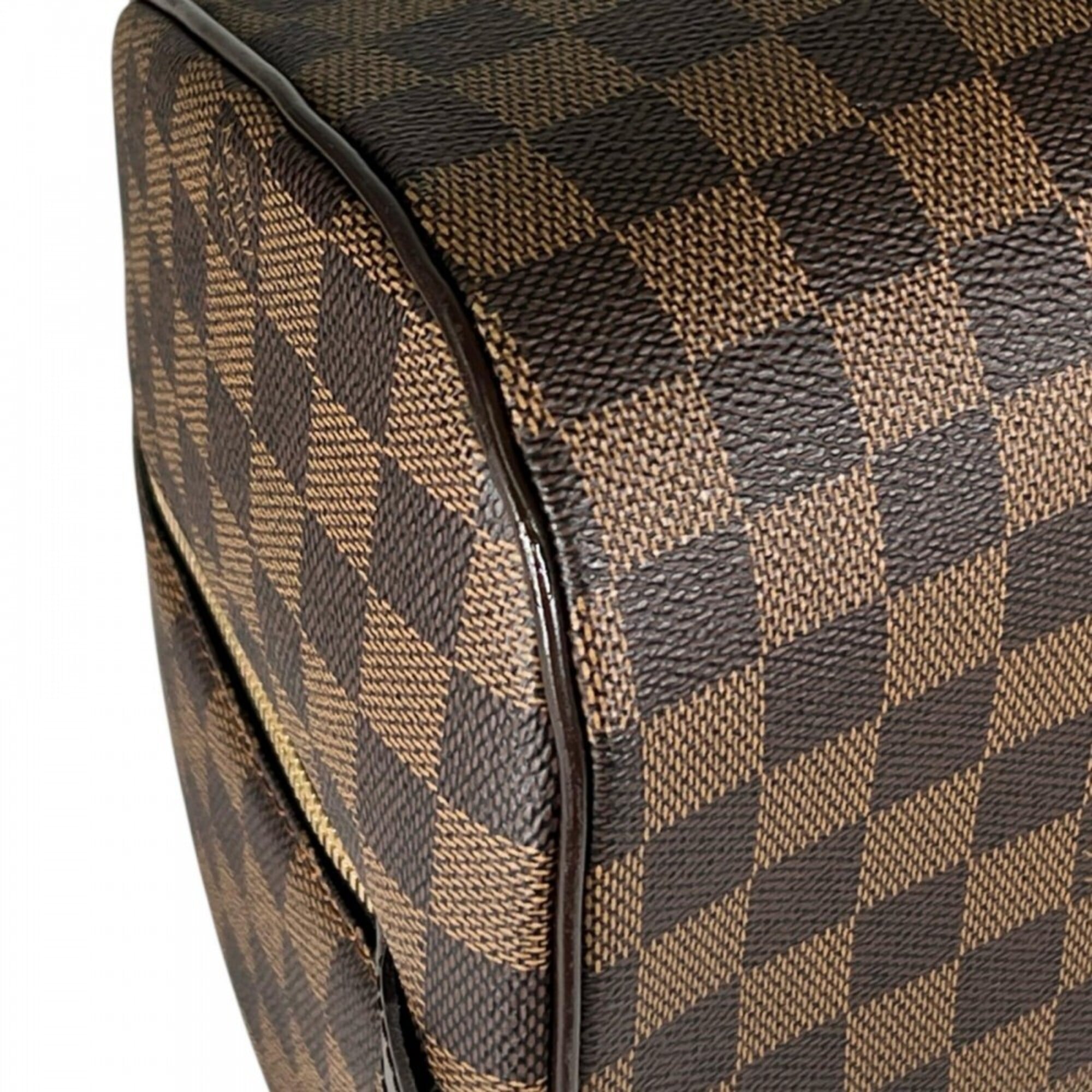Louis Vuitton Brown White Damier Canvas Handbag (Pre-Owned)