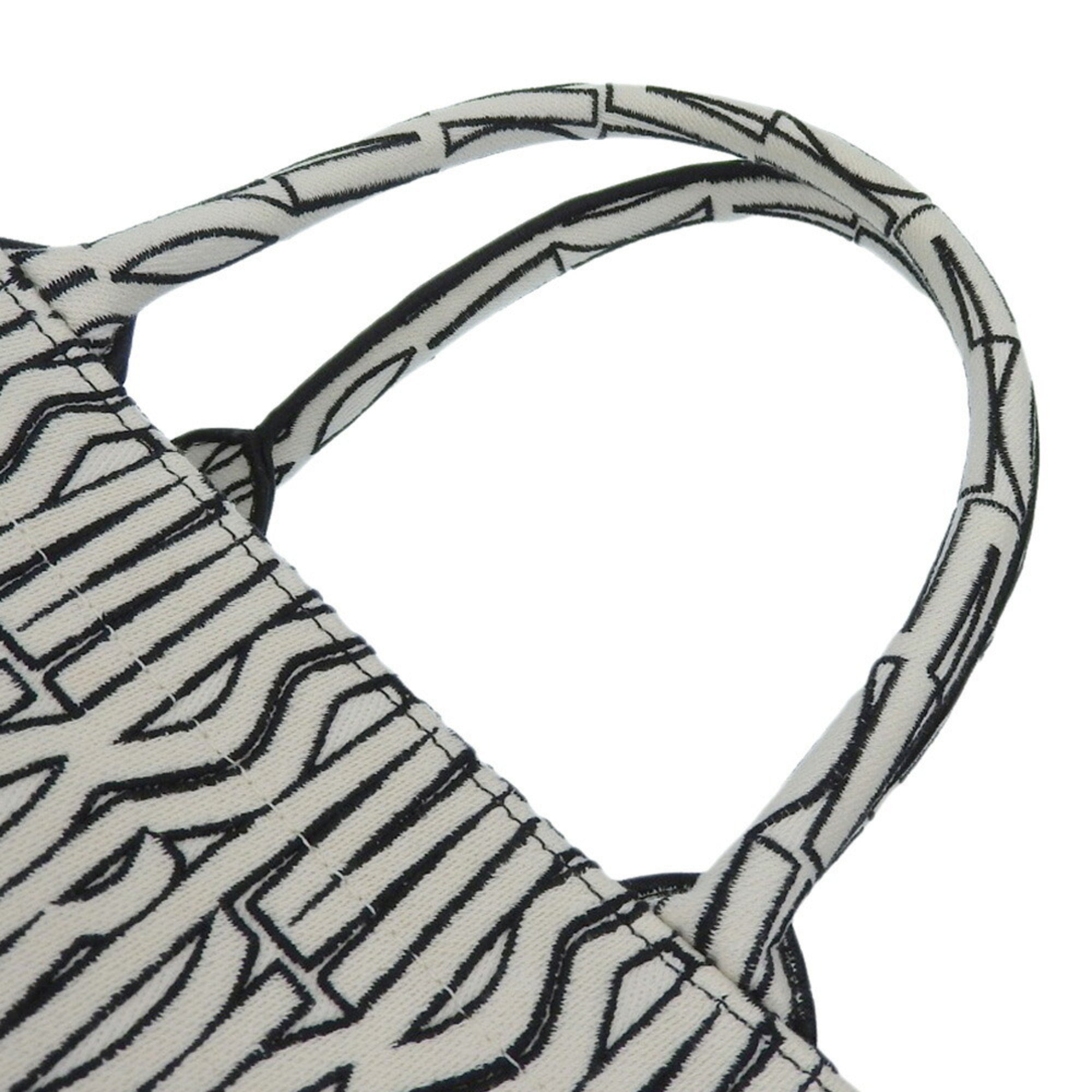 Christian Dior Black White Jacquard Tote Bag (Pre-Owned)