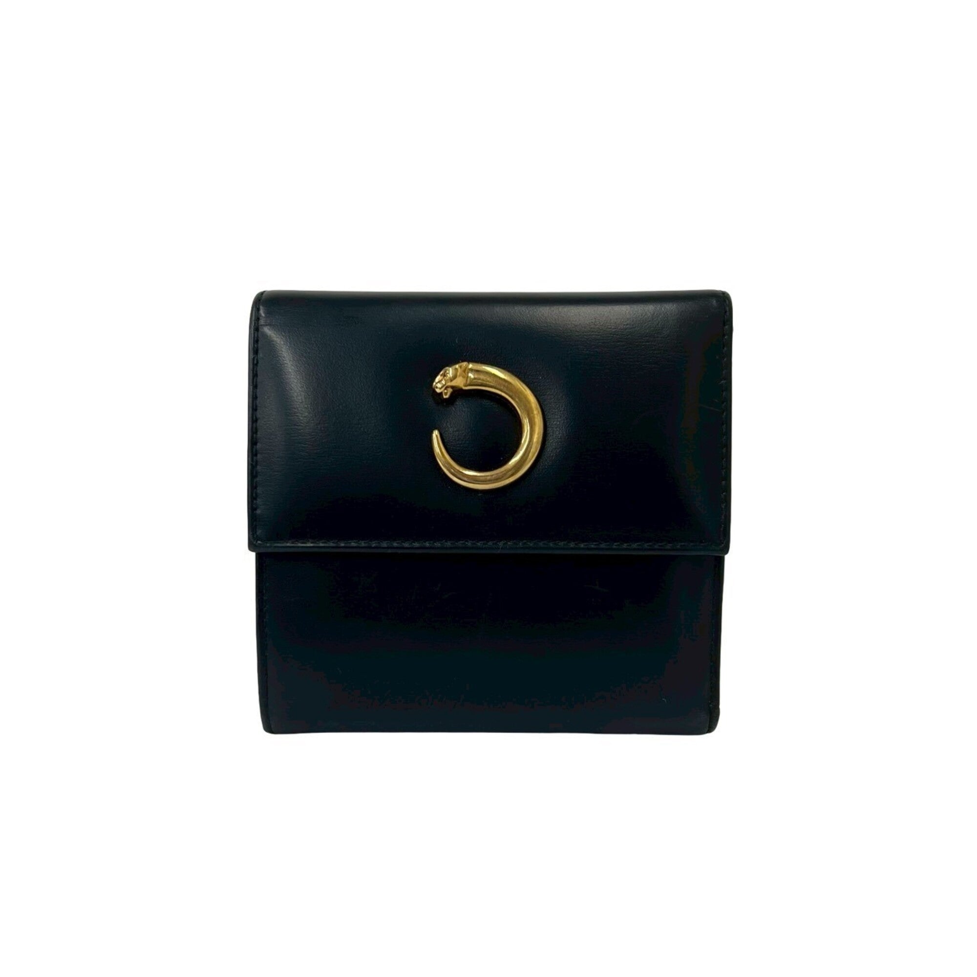 Cartier Black Leather Wallet (Tri-Fold) (Pre-Owned)