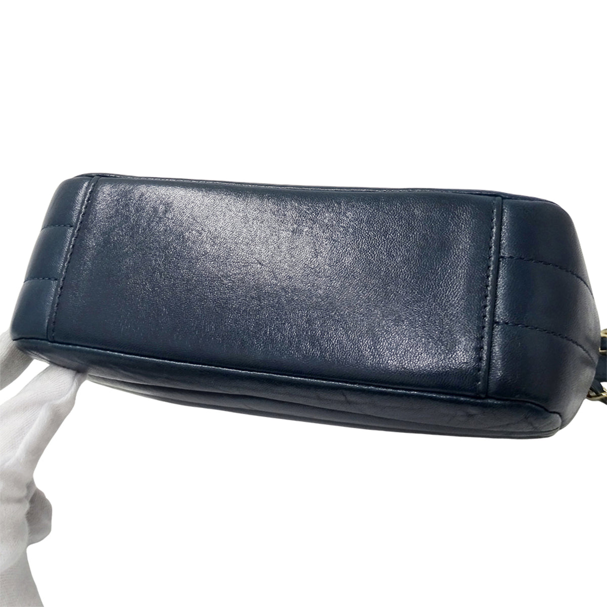 Chanel Blue Green Leather Handbag Shoulder Bag (Pre-Owned)