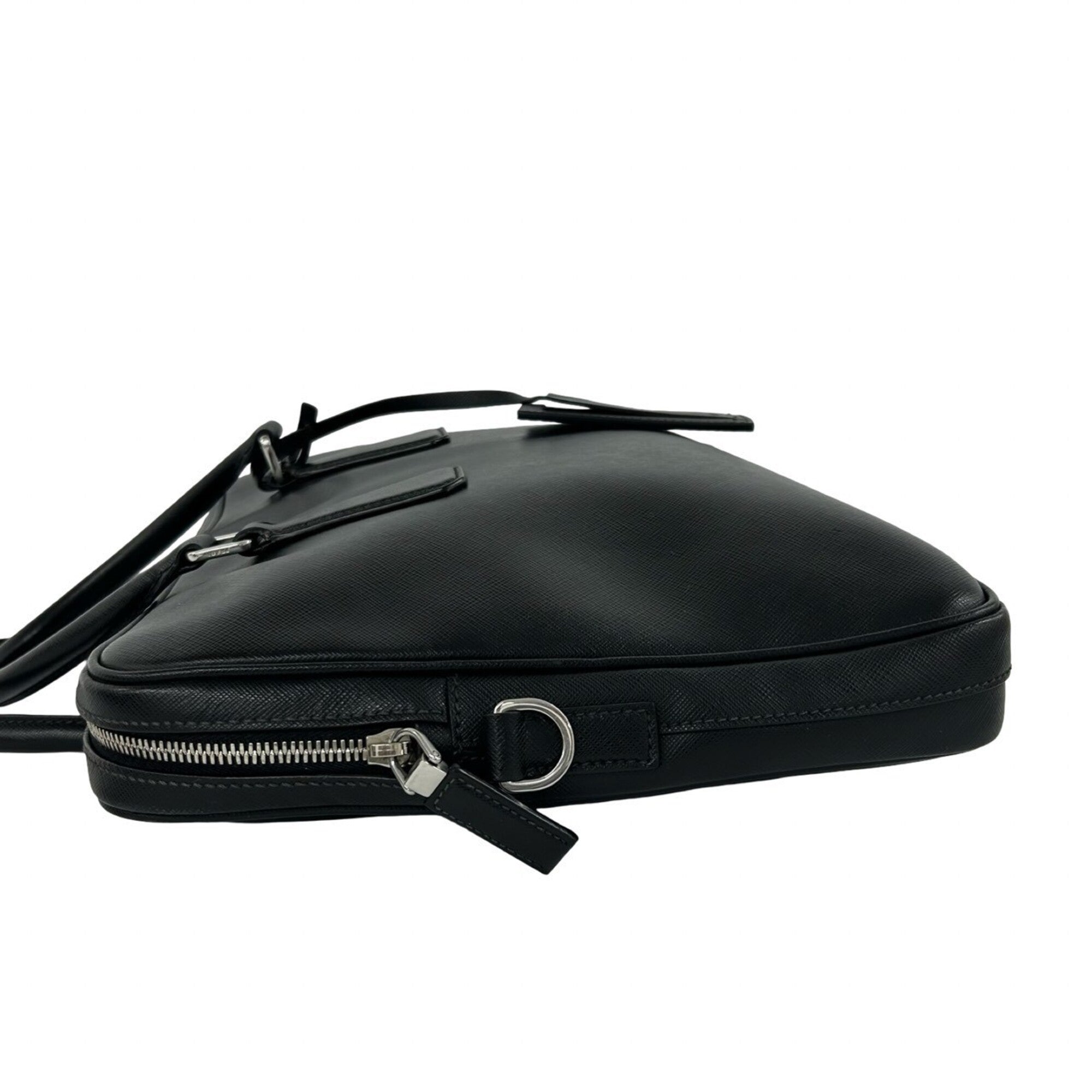 Prada Black Leather Briefcase Shoulder Bag (Pre-Owned)