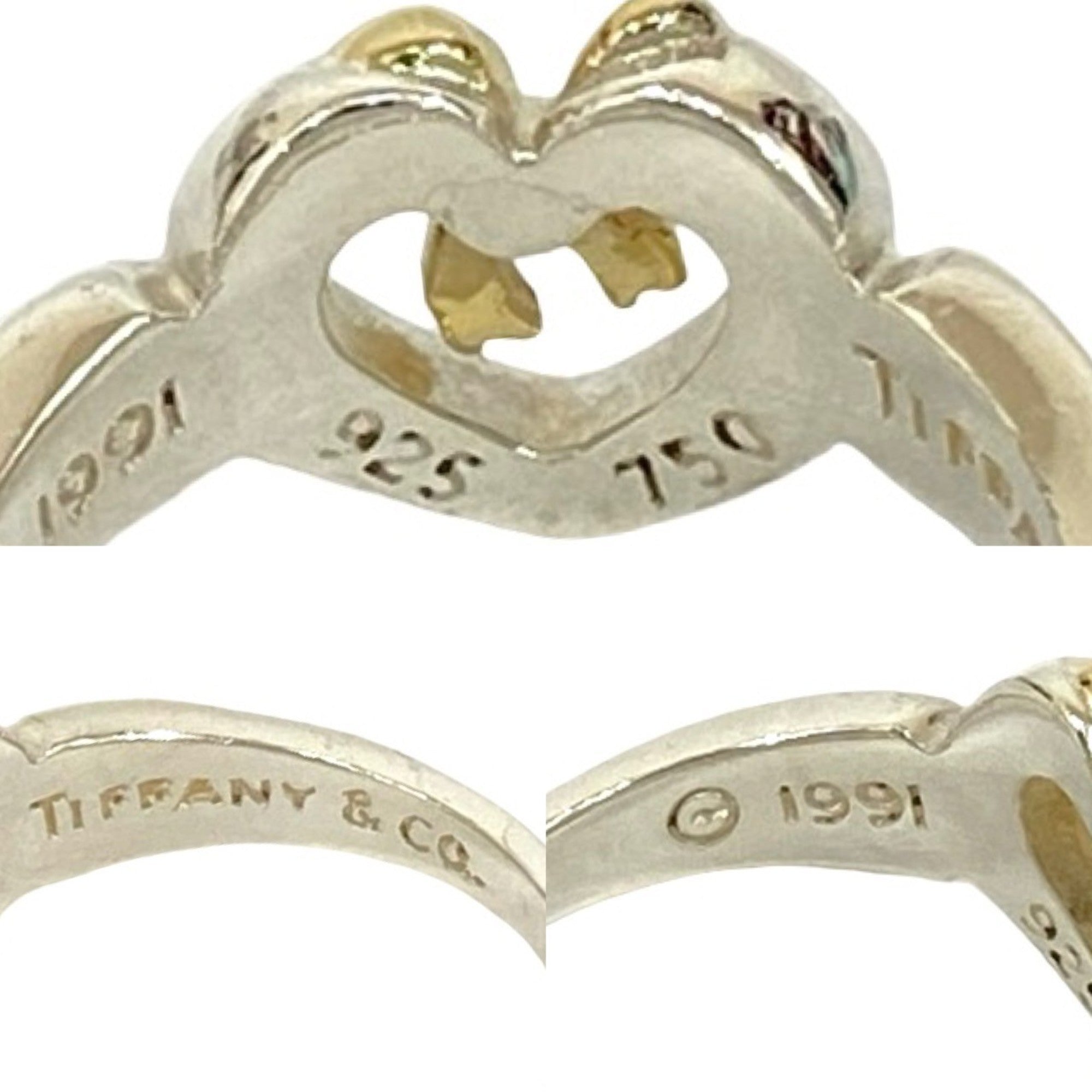 Tiffany Gold Silver Gold (18K) Silver 925 Band Ring (Pre-Owned)