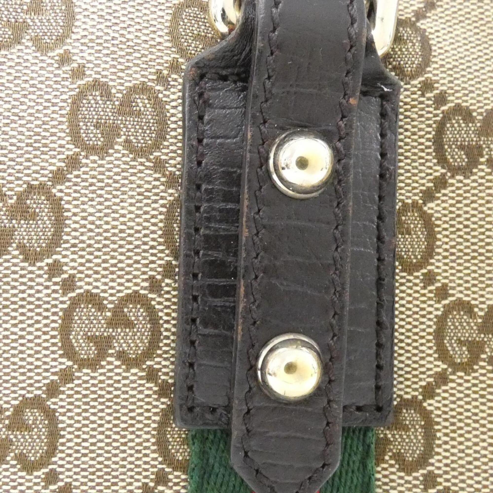 Gucci Beige Brown Gg Canvas Handbag (Pre-Owned)