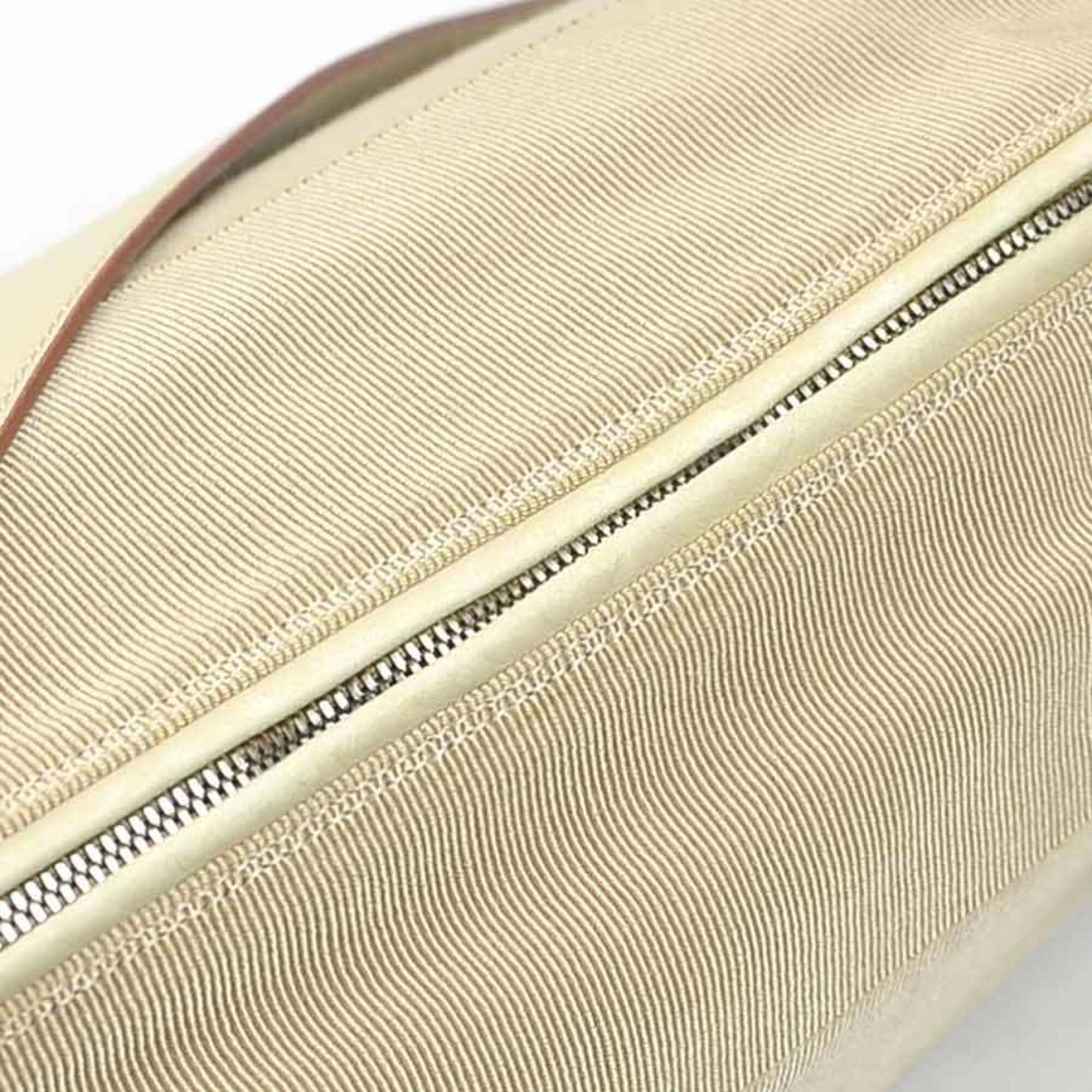 Salvatore Ferragamo Beige Canvas Leather Shoulder Bag (Pre-Owned)