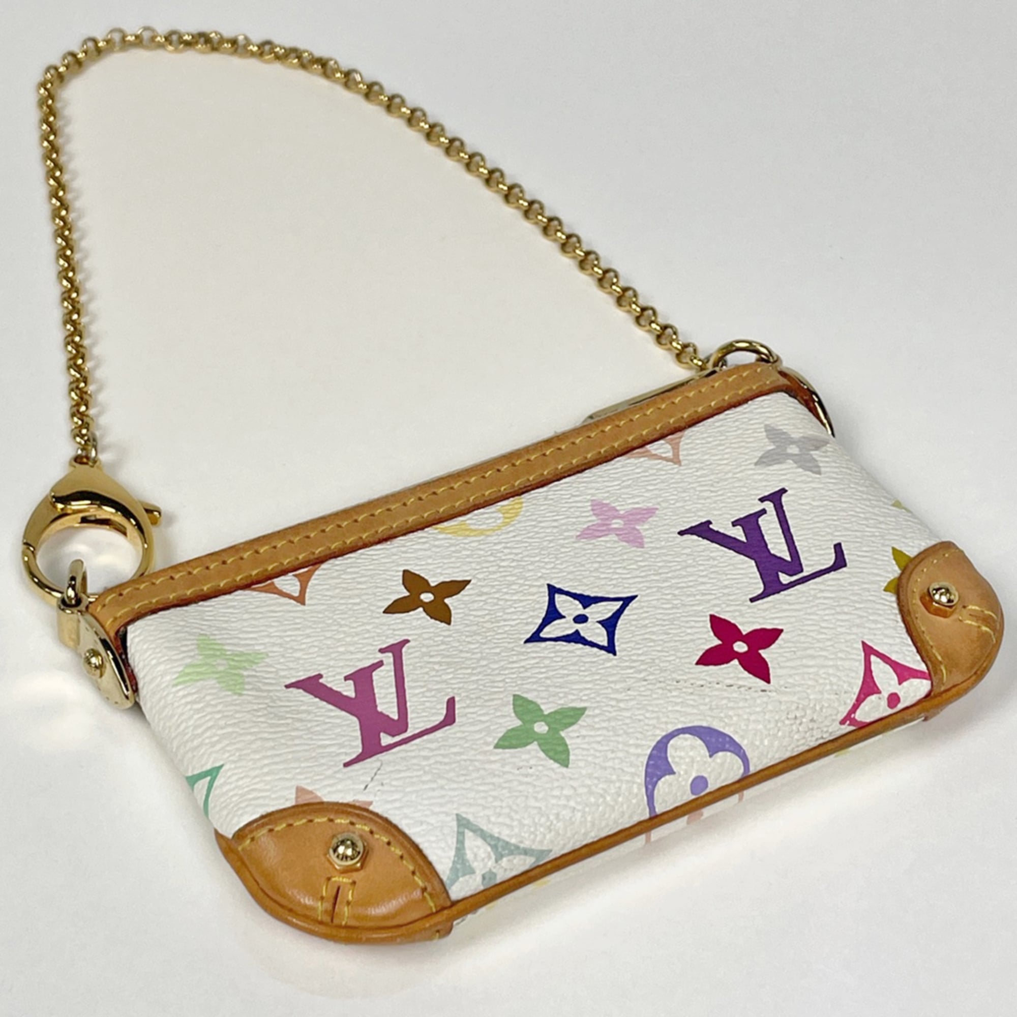 Louis Vuitton Monogram Multicolore Blanc White Monogram Multicolore Handbag Pochette (Pre-Owned)