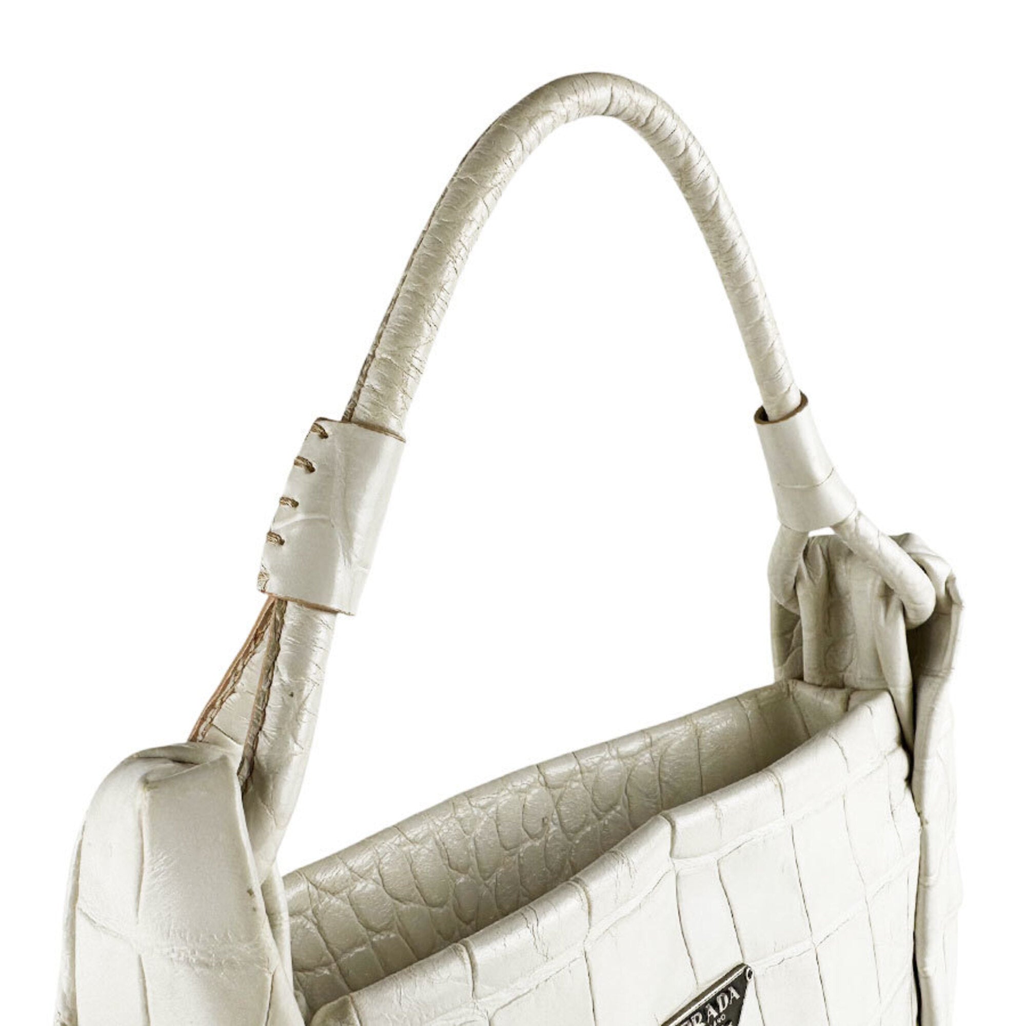 Prada Off-White Leather Handbag (Pre-Owned)