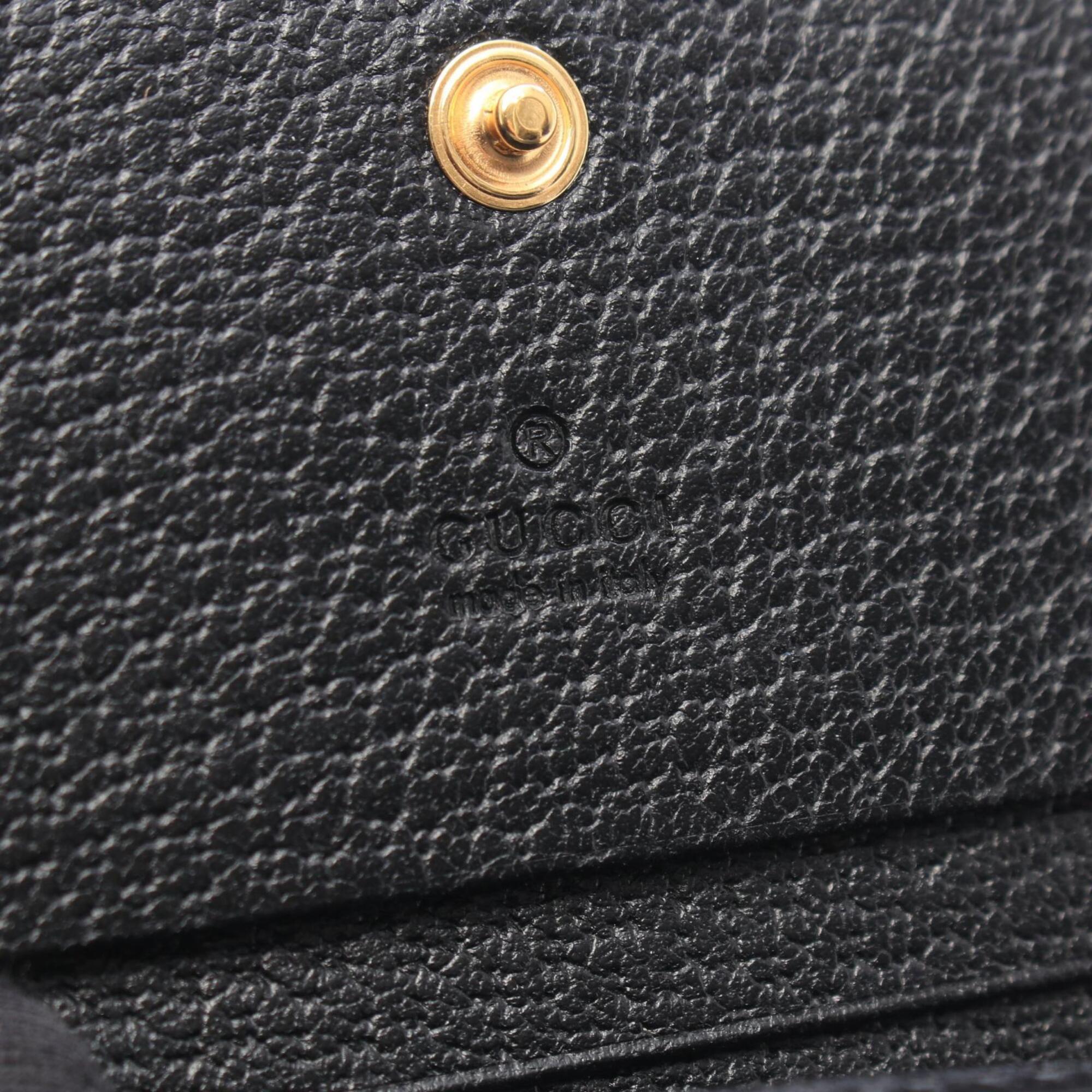 Gucci Gold Black Leather Wallet (Bi-Fold) (Pre-Owned)