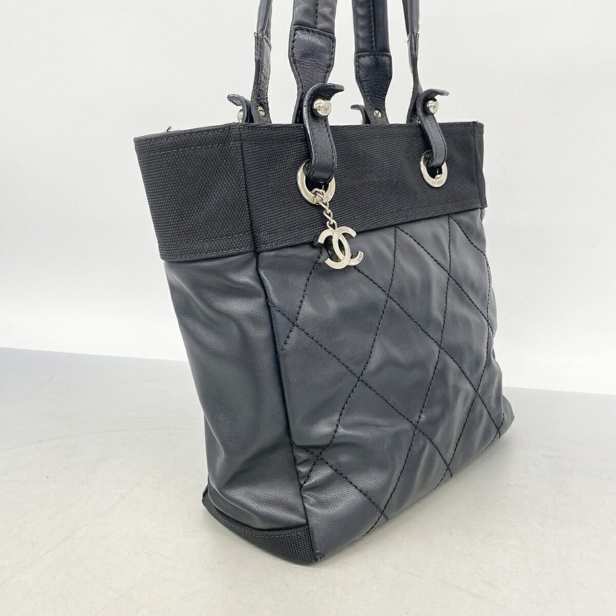 Chanel Black Canvas Tote Bag (Pre-Owned)