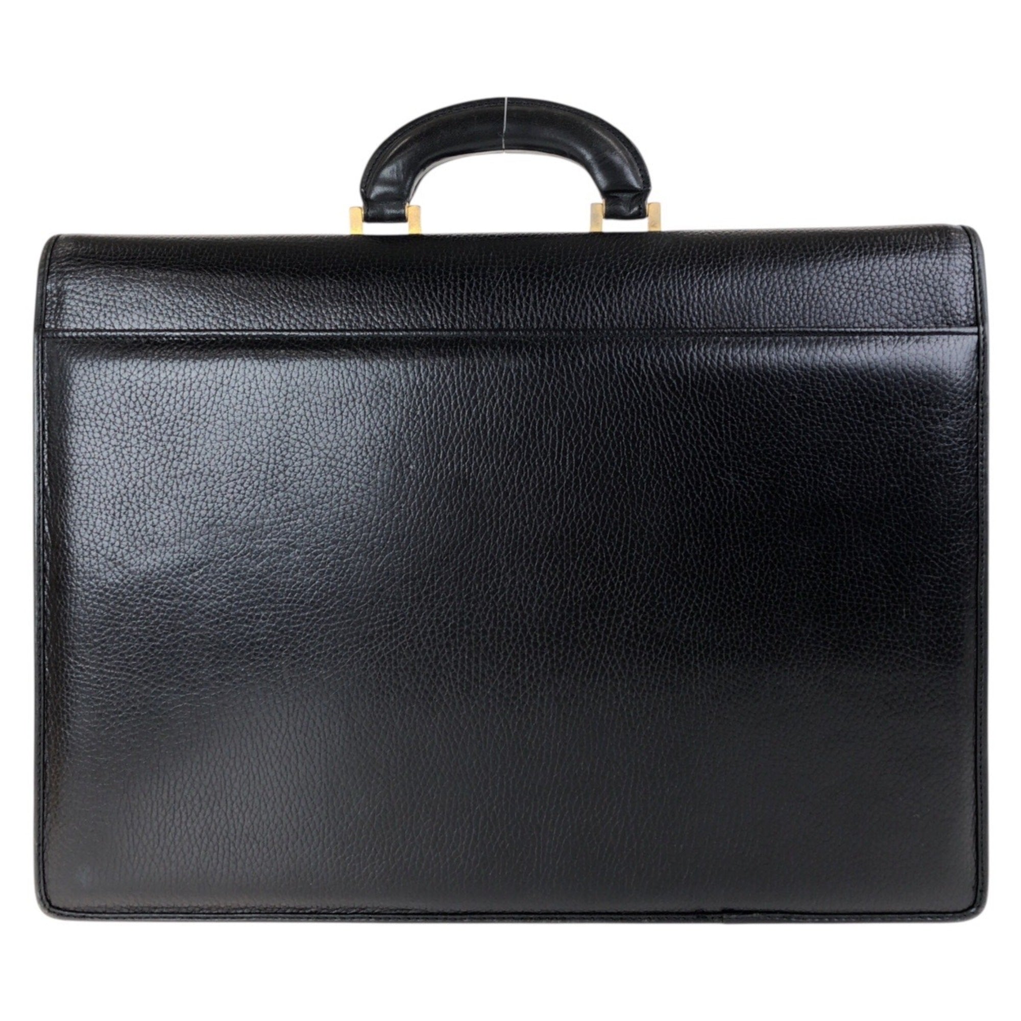 Versace Black Leather Briefcase (Pre-Owned)