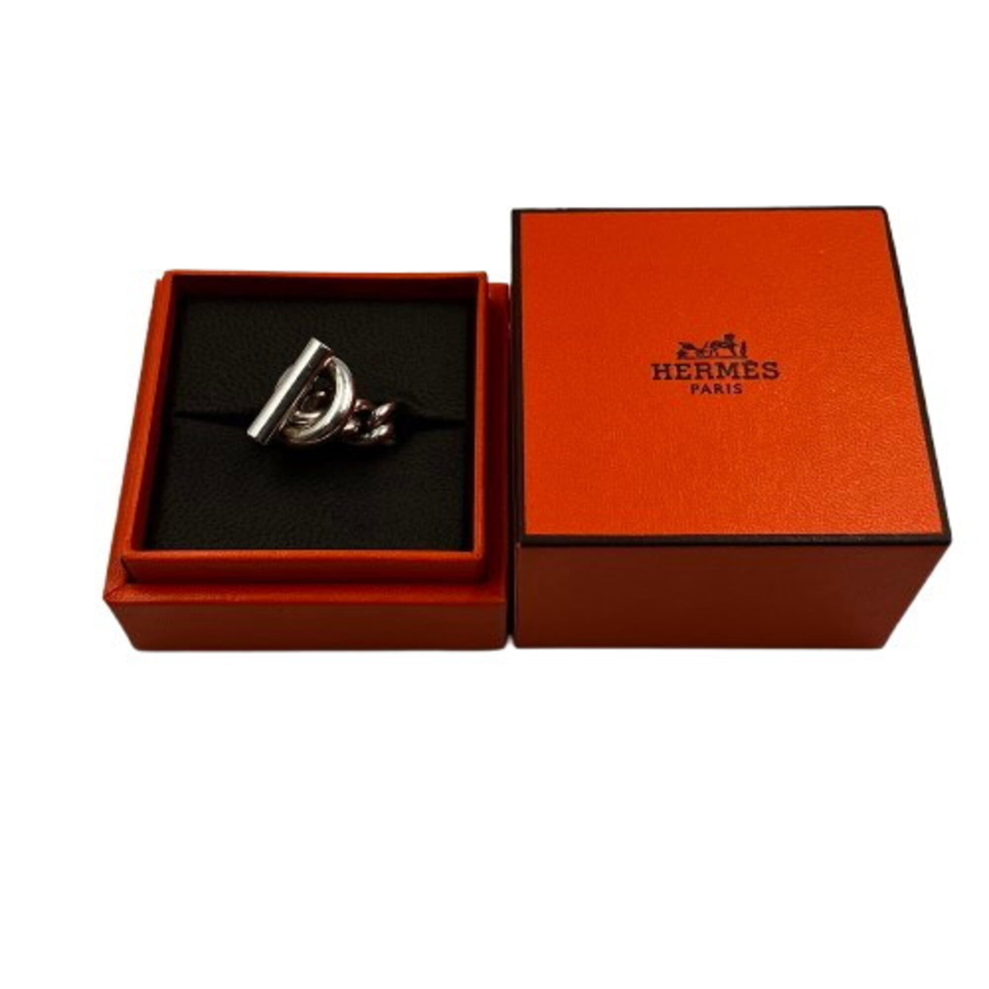 Hermes Silver Silver 925 Band Ring (Pre-Owned)
