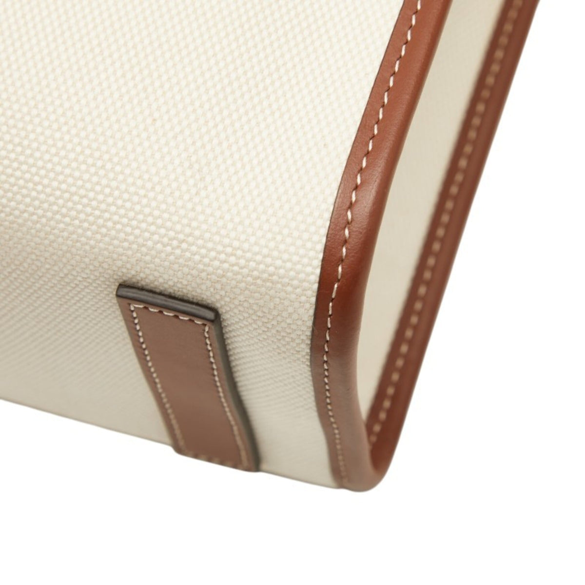 Burberry Brown Ivory Canvas Leather Shoulder Bag Tote Bag (Pre-Owned)