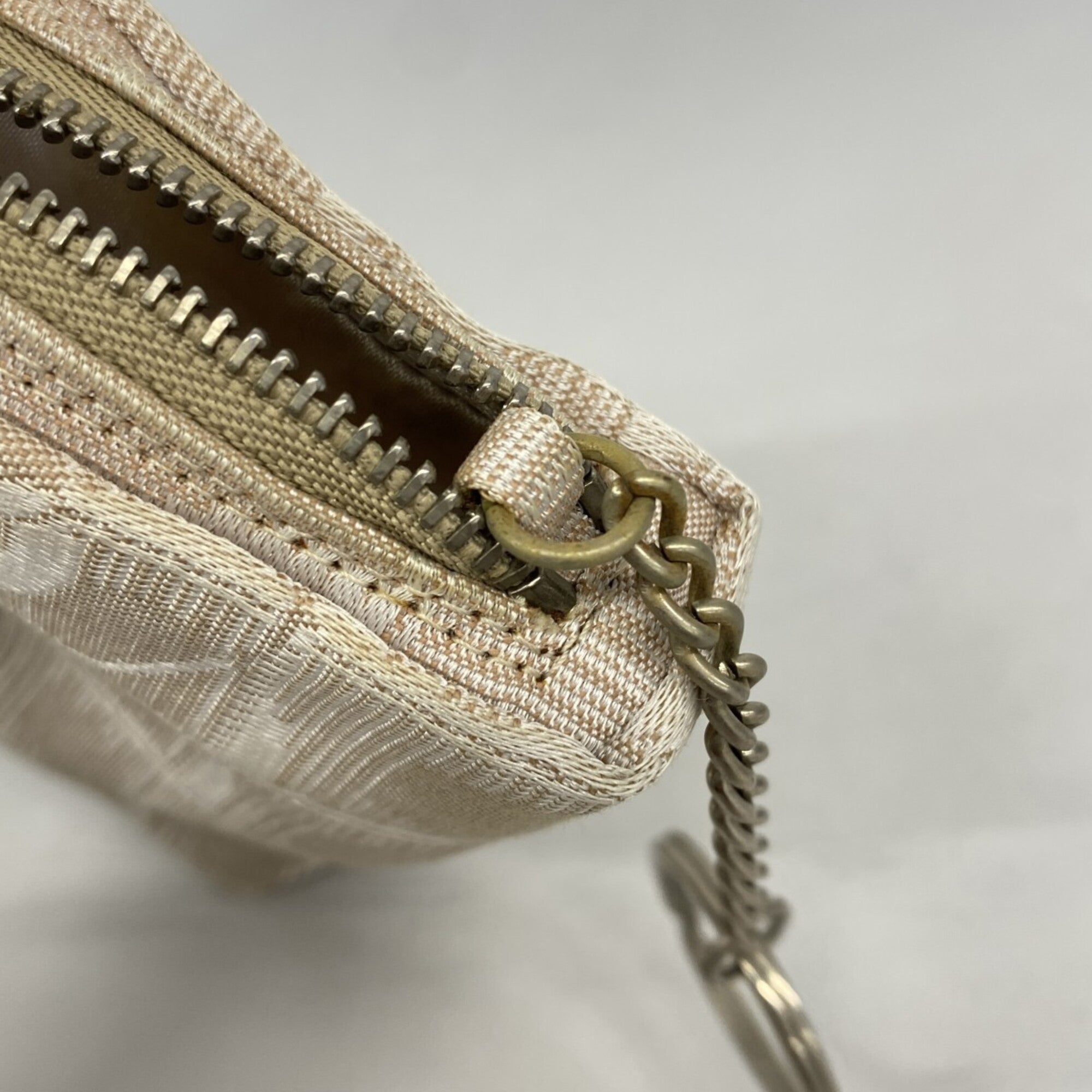 Chanel Beige Nylon Coin Purse/Coin Case (Pre-Owned)