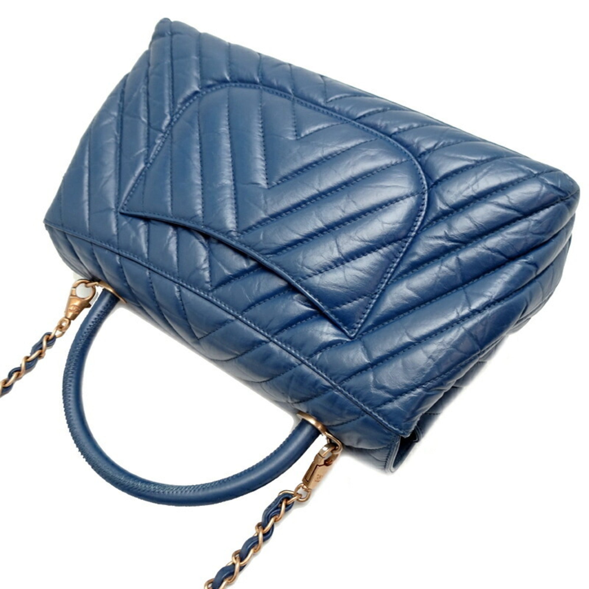 Chanel Blue Leather Handbag (Pre-Owned)