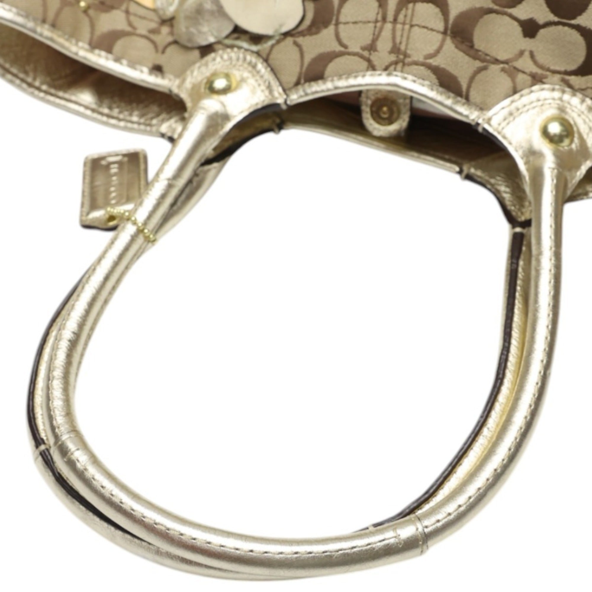 Coach Signature Khaki Signature Line Tote Bag (Pre-Owned)