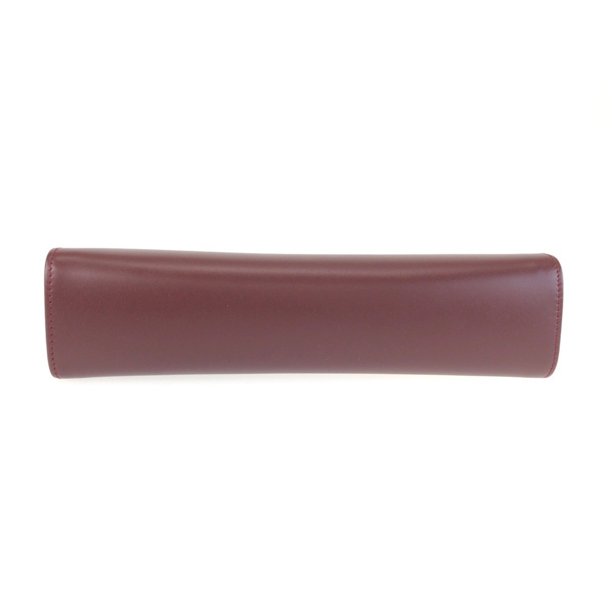 Cartier Bordeaux Wine Red Leather Clutch Bag (Pre-Owned)