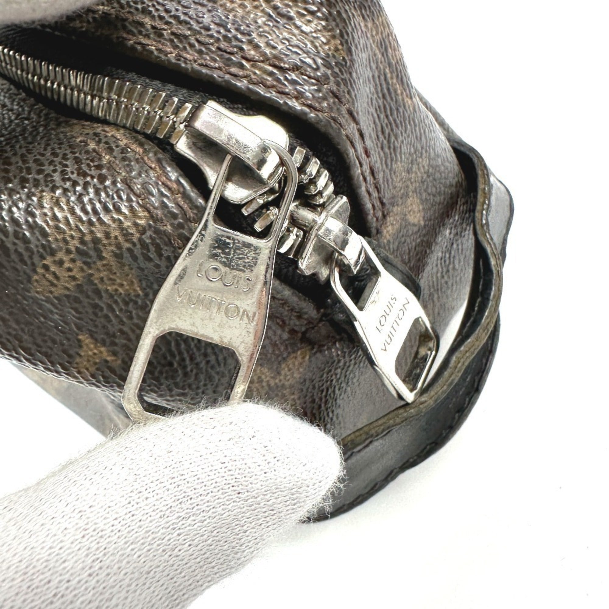 Louis Vuitton Black Brown Monogram Canvas Clutch Bag Pouch (Pre-Owned)