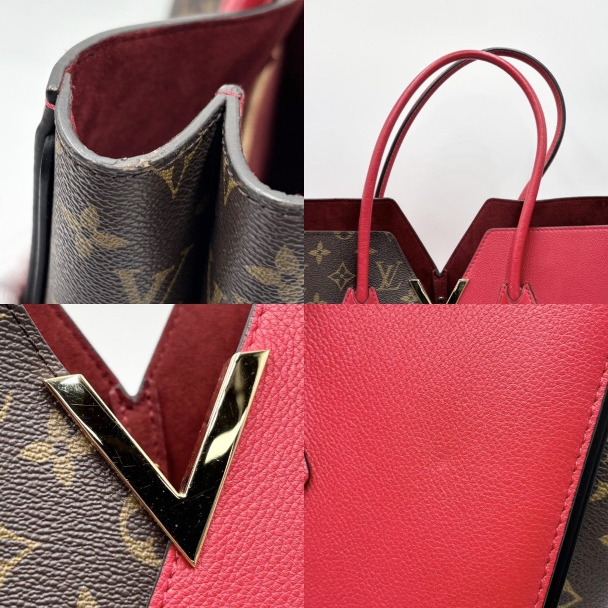 Louis Vuitton Monogram Brown Cerise Monogram Red Color Monogram Handbag Tote Bag (Pre-Owned)