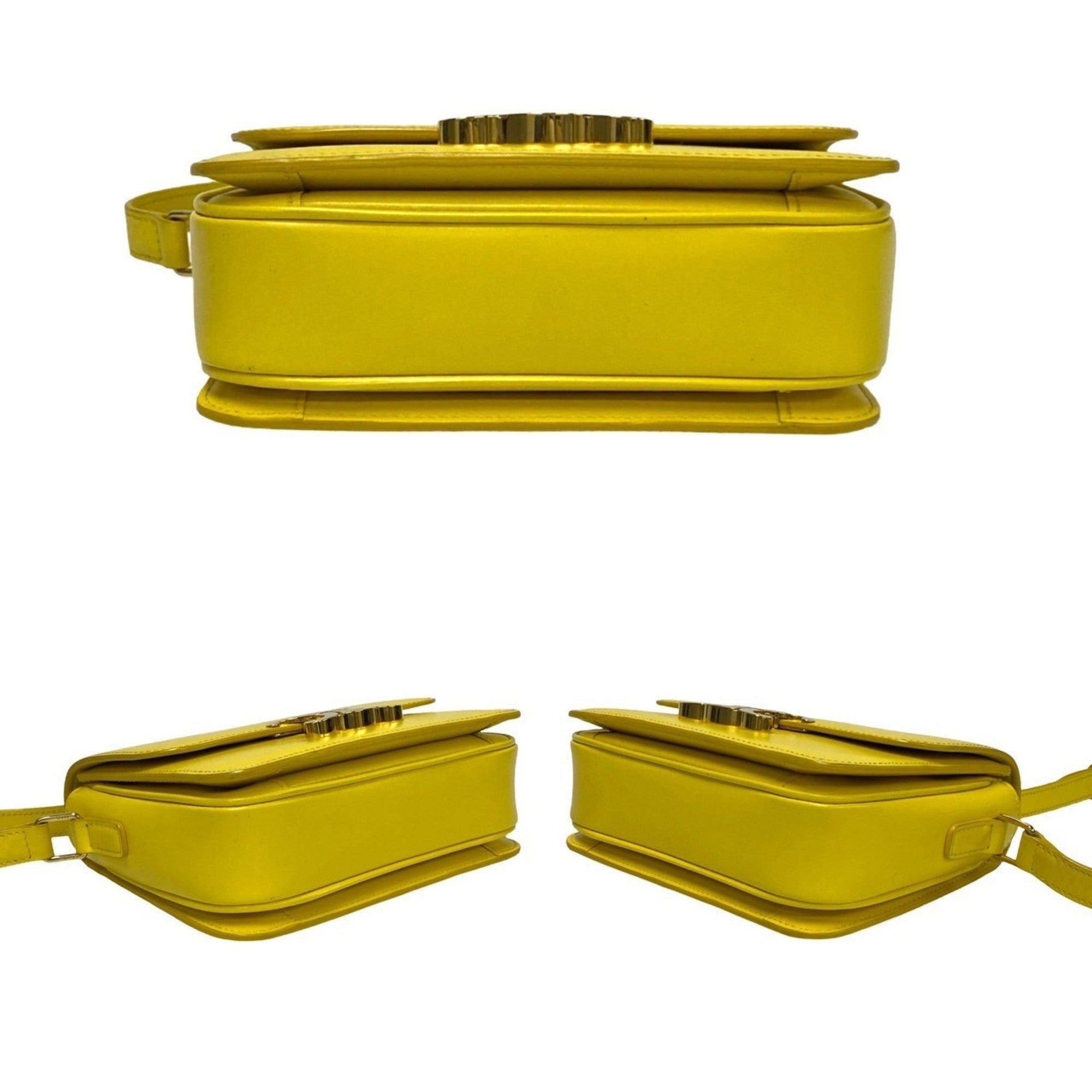 Celine Yellow Leather Pochette Shoulder Bag (Pre-Owned)