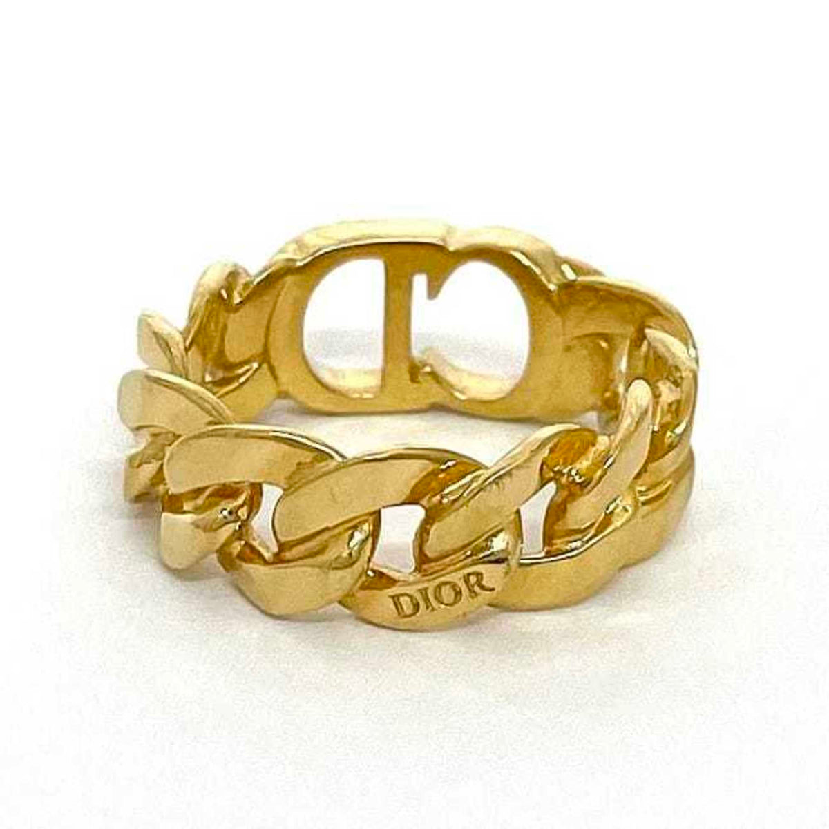 Christian Dior Gold Plating Band Ring (Pre-Owned)