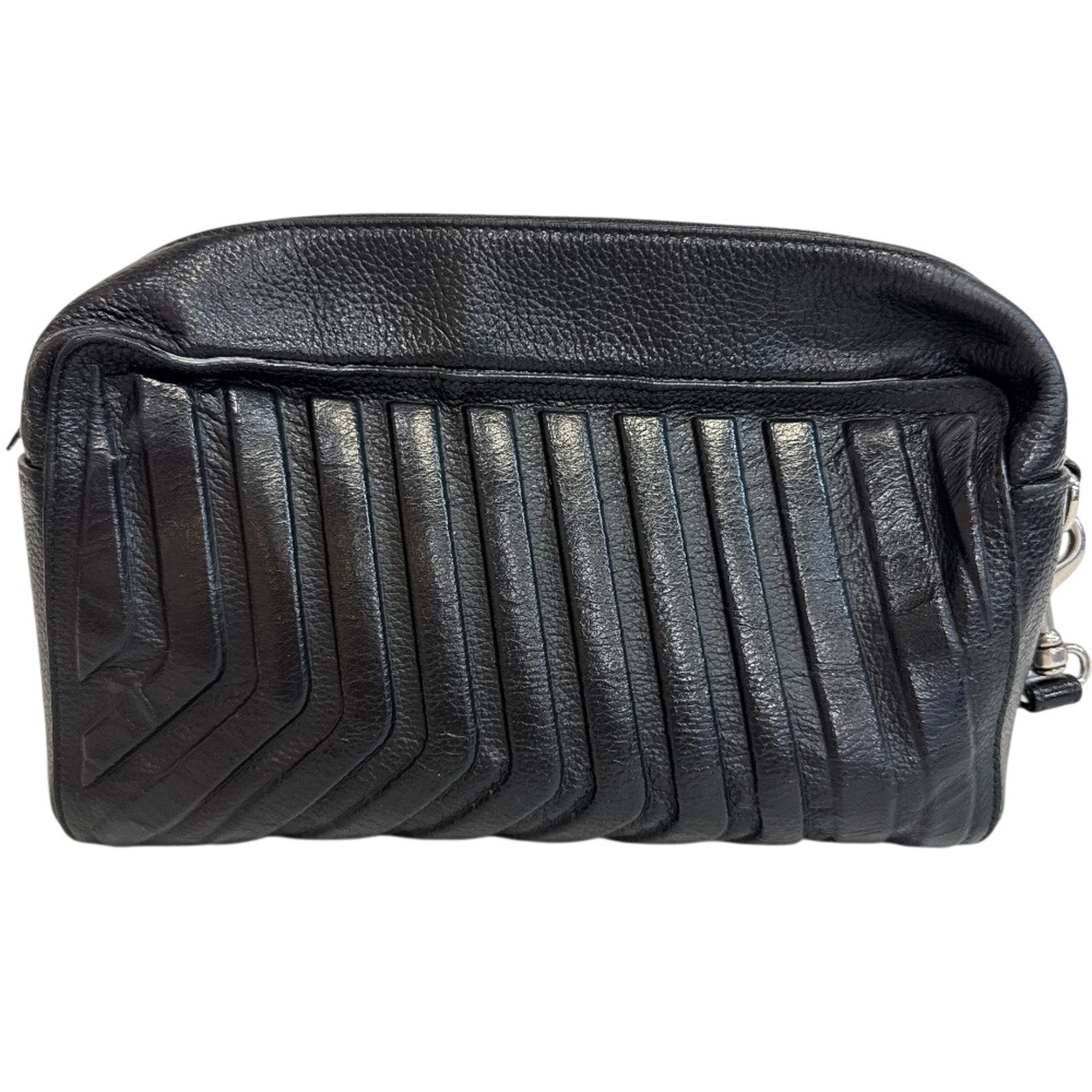 Balenciaga Black Leather Clutch Bag Pouch (Pre-Owned)