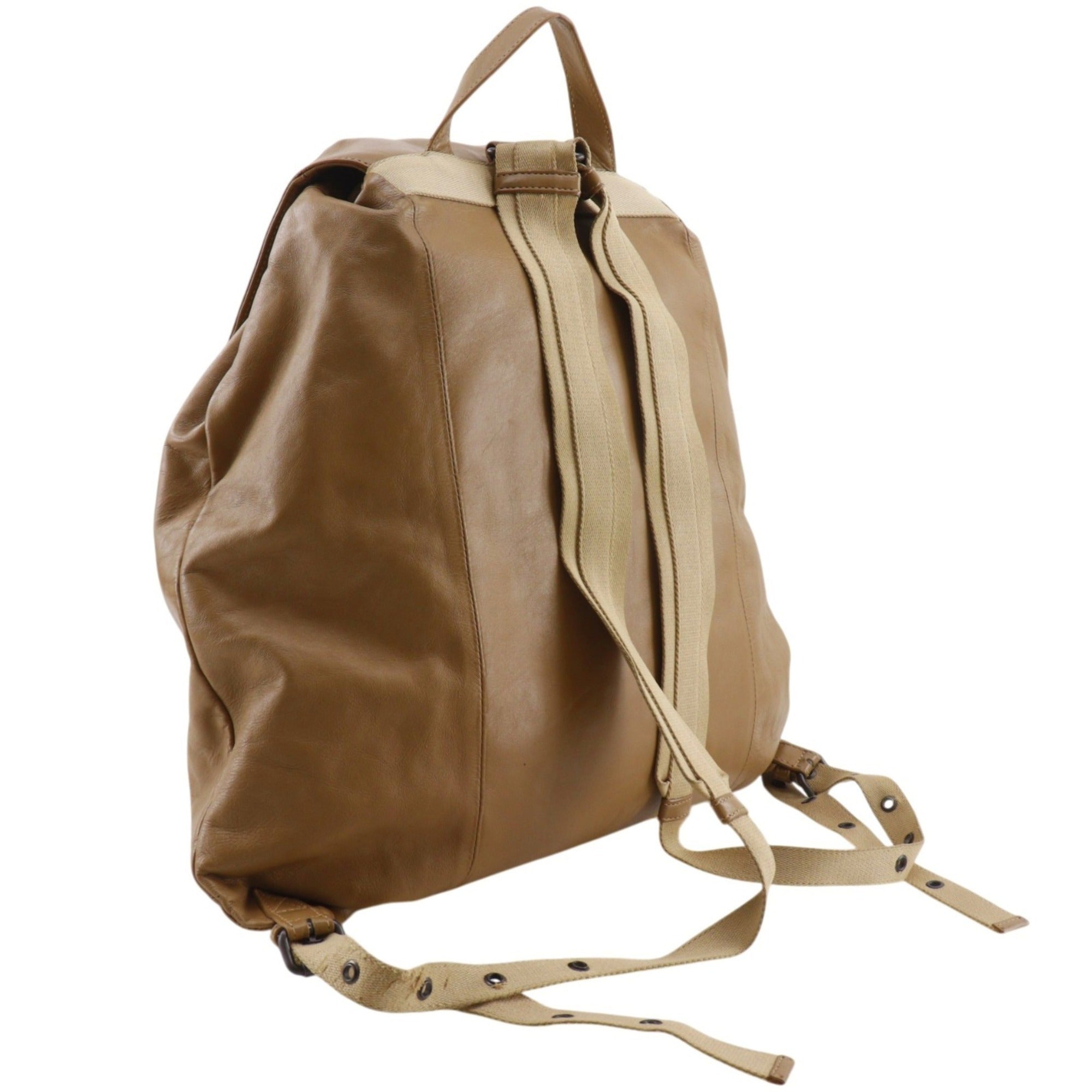 Bottega Veneta Intrecciato Beige Leather Backpack (Pre-Owned)