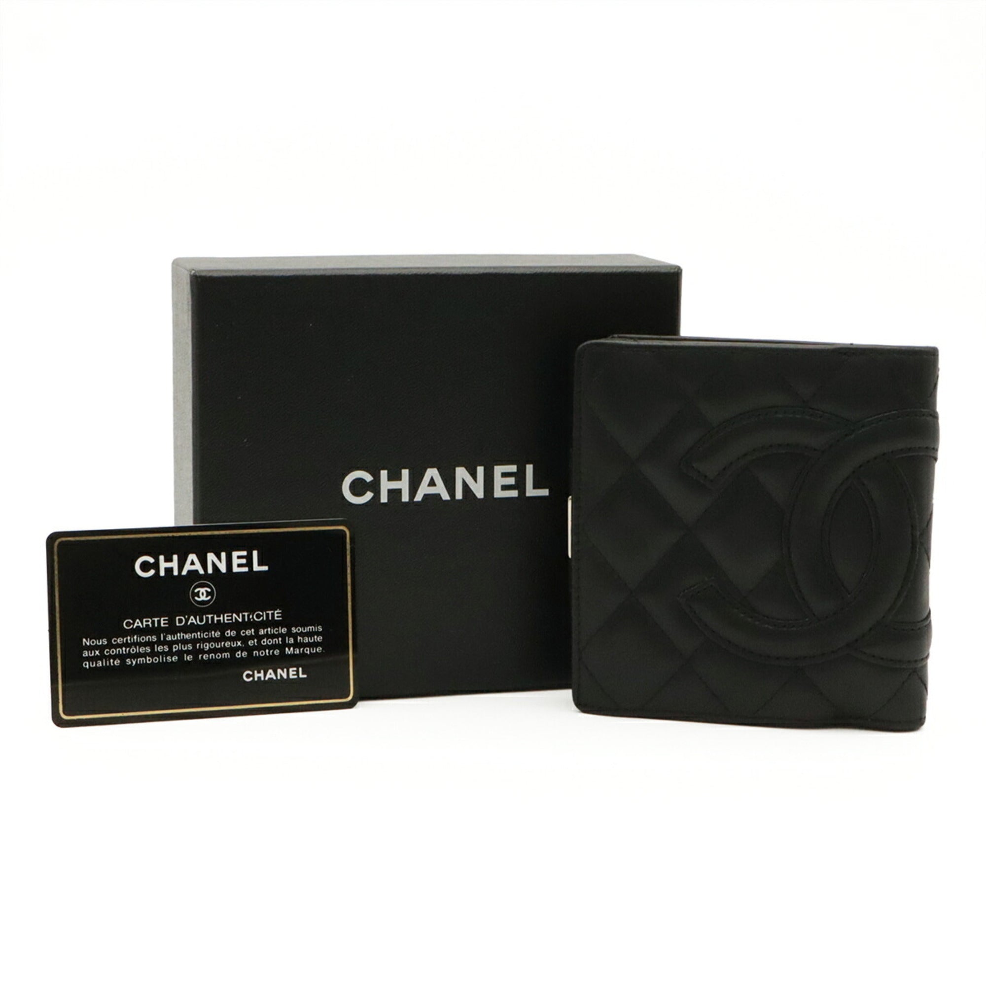 Chanel Black Pink White Leather Wallet (Bi-Fold) (Pre-Owned)