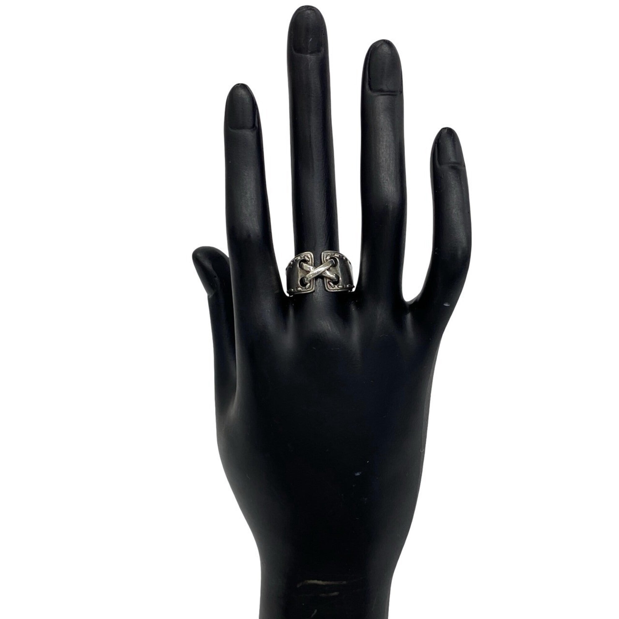 Hermes Silver Silver 925 Band Ring (Pre-Owned)