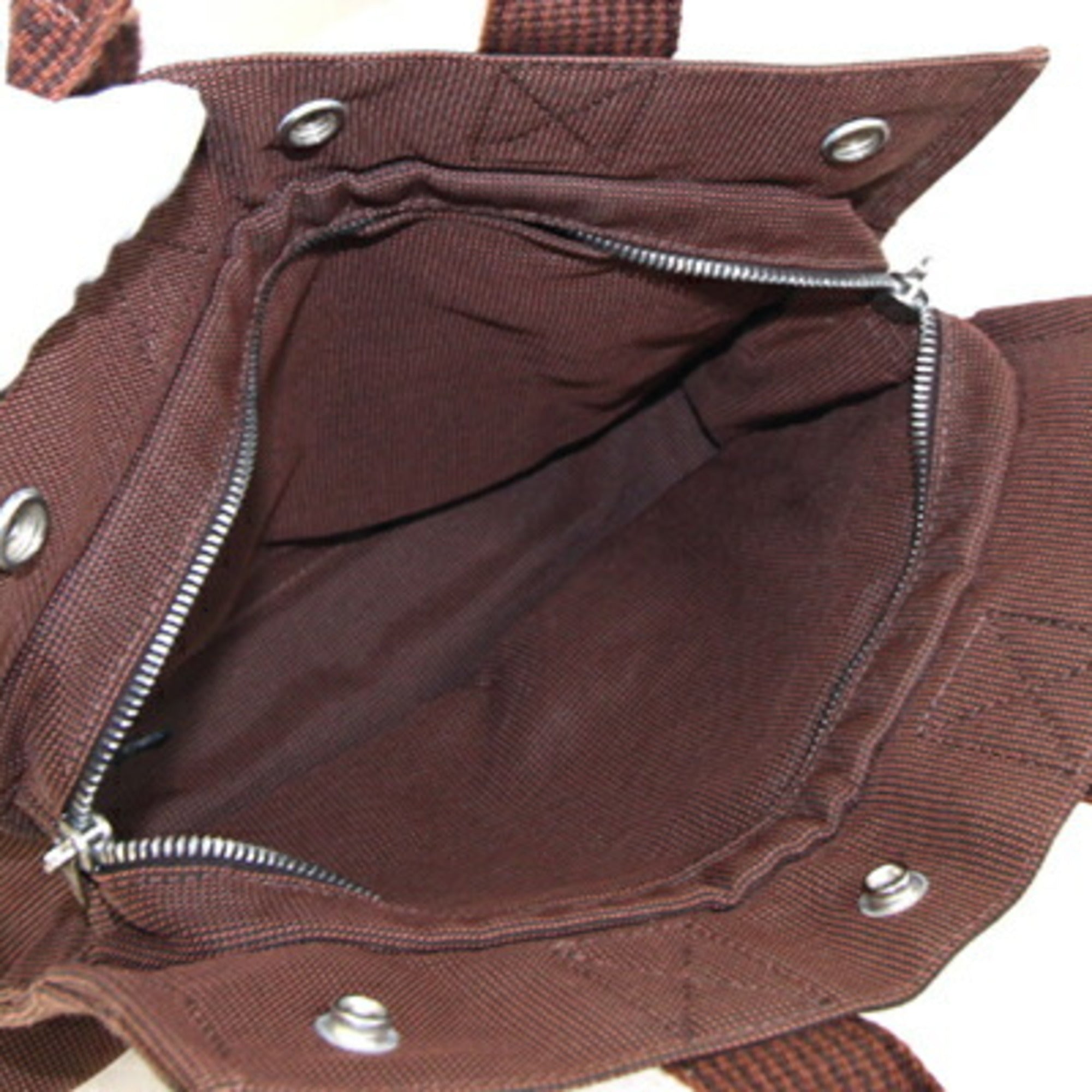 Hermes Brown Canvas Handbag (Pre-Owned)