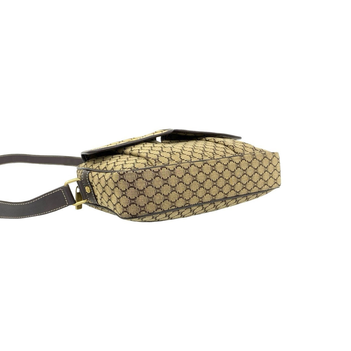 Celine Beige Brown Canvas Leather Pochette Shoulder Bag (Pre-Owned)